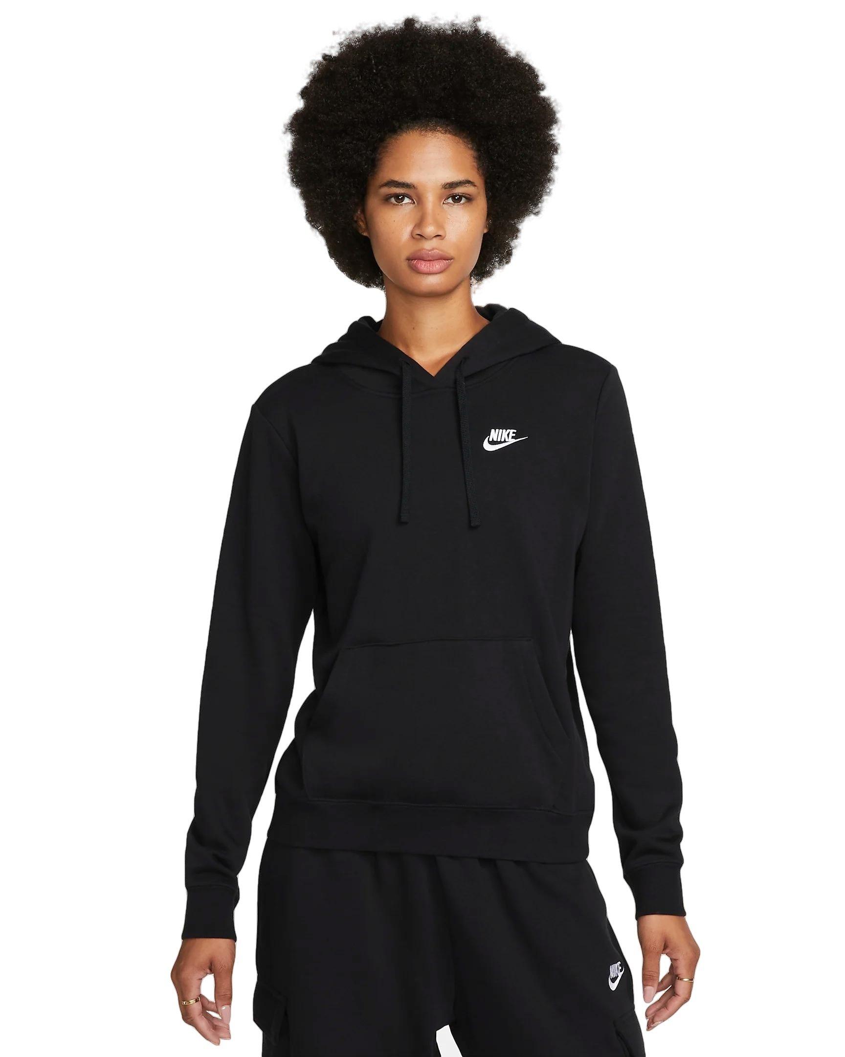 Nike Women's Sportswear Club Standard Fleece Pullover Hoodie - BLACK Thumbnail View 1