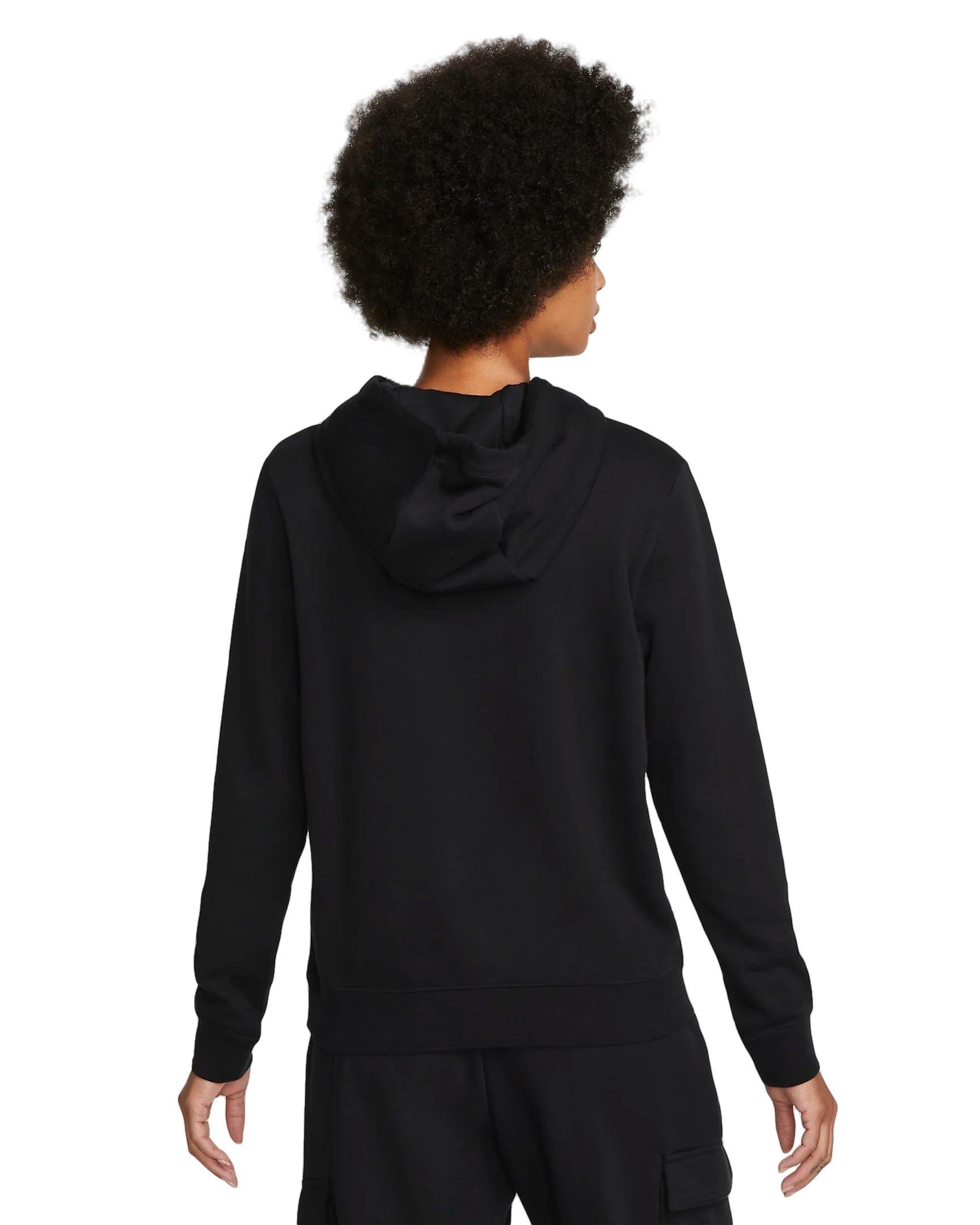 Nike Women's Sportswear Club Standard Fleece Pullover Hoodie - BLACK Thumbnail View 2