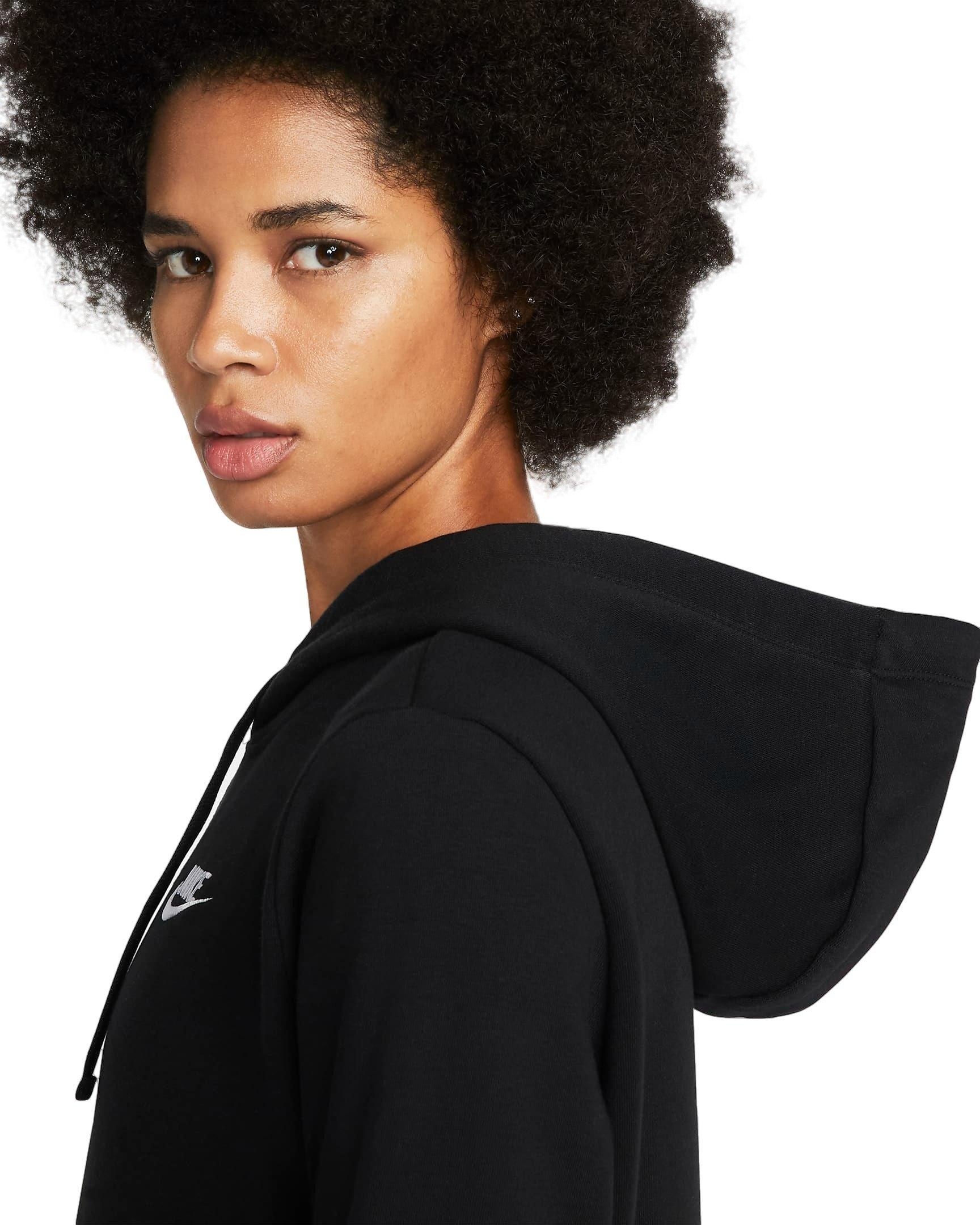 Nike Women's Sportswear Club Standard Fleece Pullover Hoodie - BLACK Thumbnail View 5