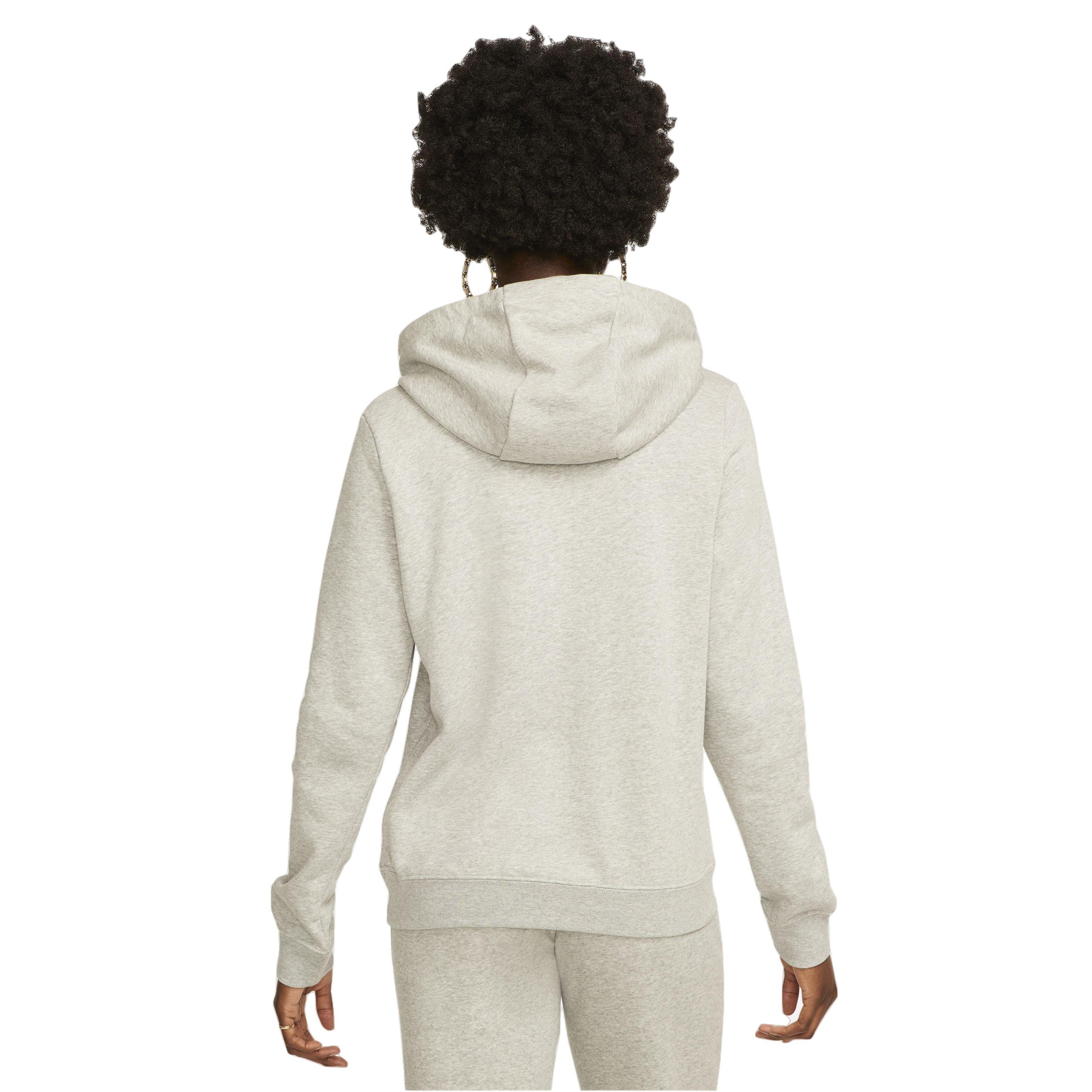 Nike Women's Sportswear Club Standard Fleece Pullover Hoodie - GREY Thumbnail View 2