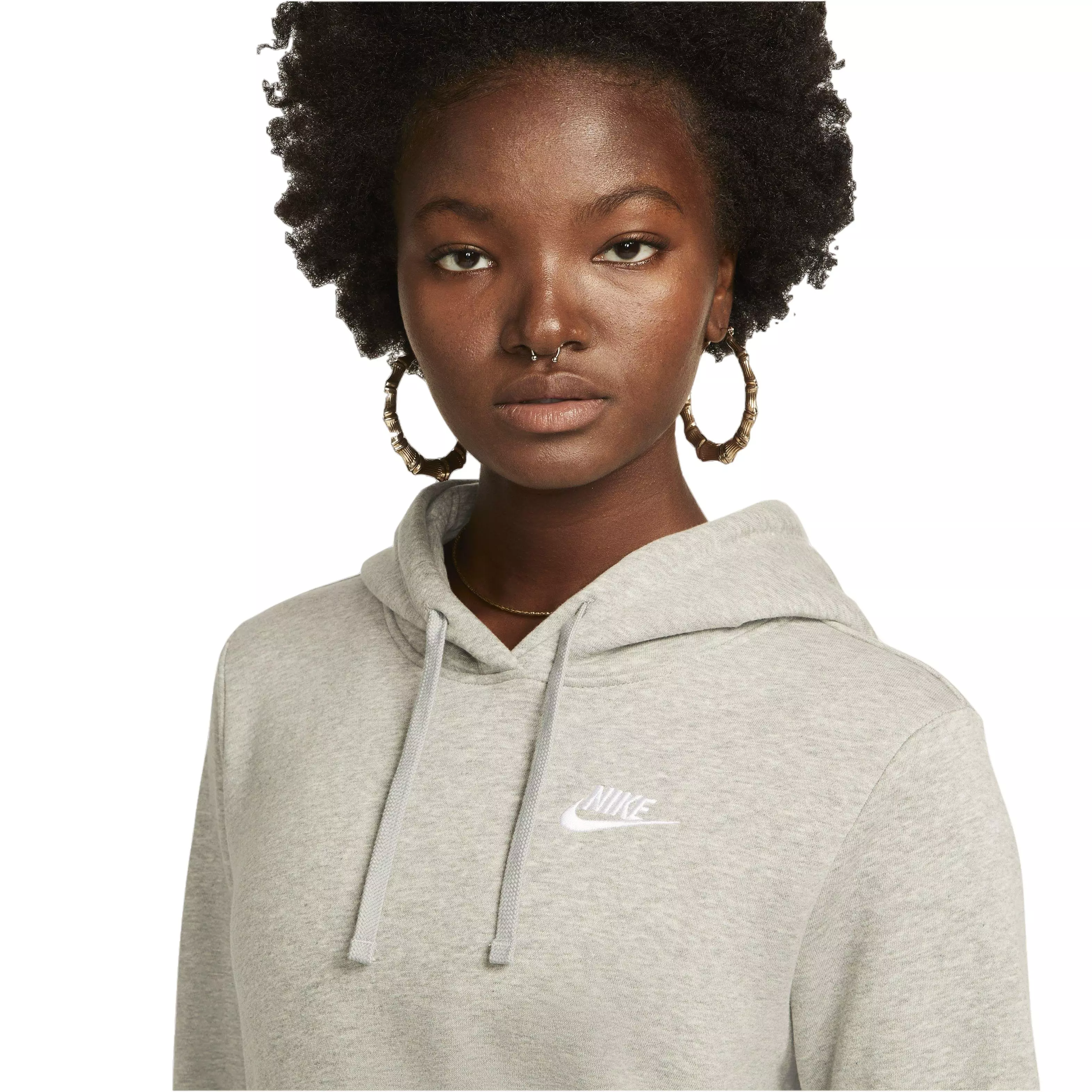 Nike Women's Sportswear Club Standard Fleece Pullover Hoodie - GREY