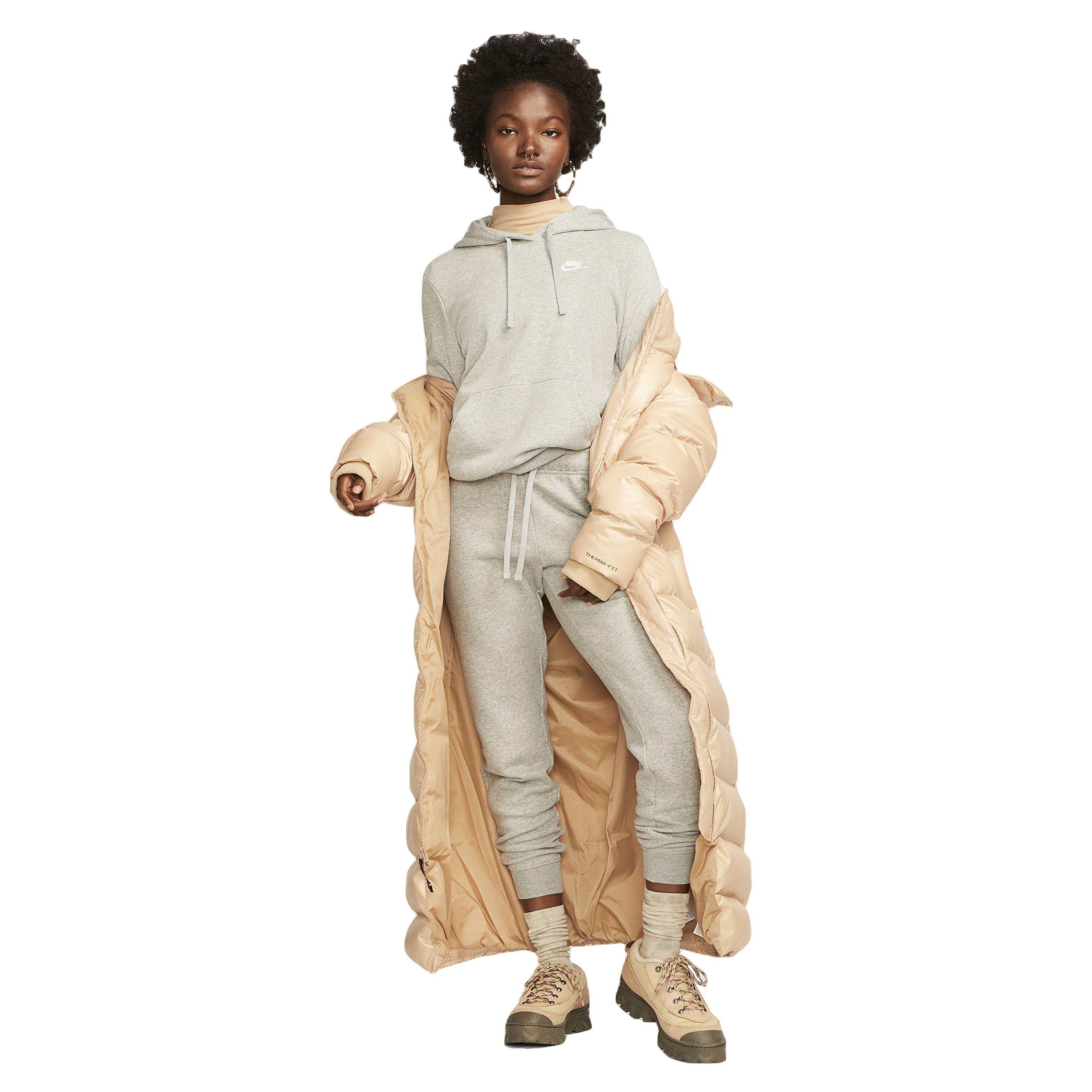 Nike Women's Sportswear Club Standard Fleece Pullover Hoodie - GREY Thumbnail View 5