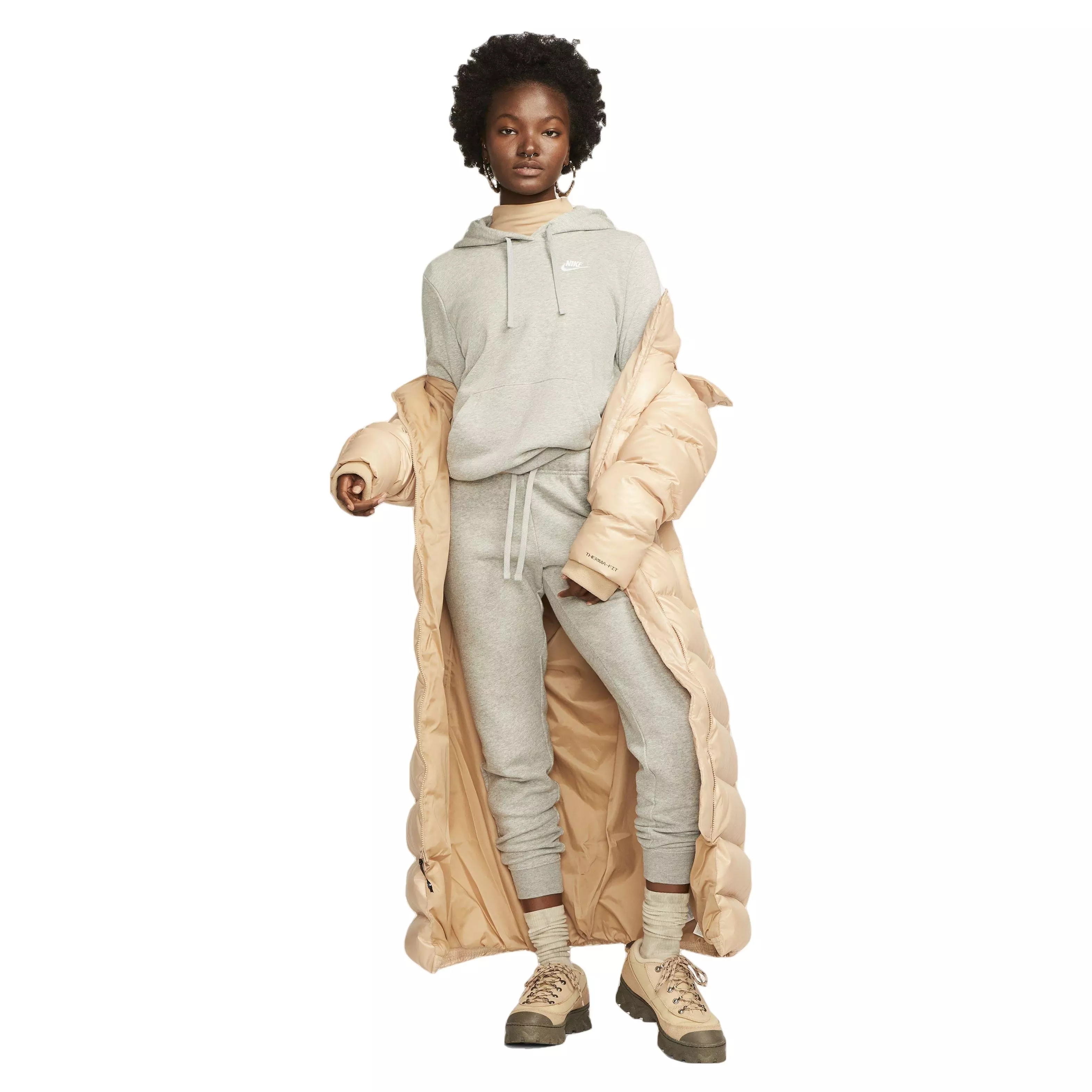 Nike Women's Sportswear Club Standard Fleece Pullover Hoodie - GREY