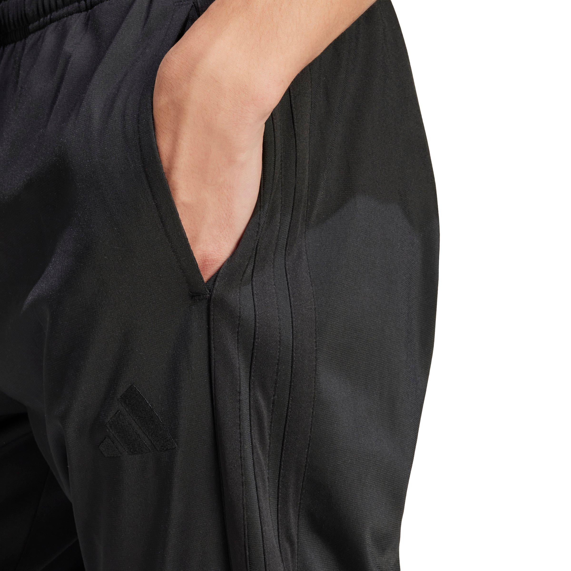 adidas Men's DAYREADY 3-Stripes Tricot Regular Tapered Tracksuit Bottoms -Black - BLACK Thumbnail View 3