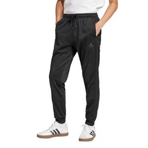 adidas Men's DAYREADY 3-Stripes Tricot Regular Tapered Tracksuit Bottoms -Black