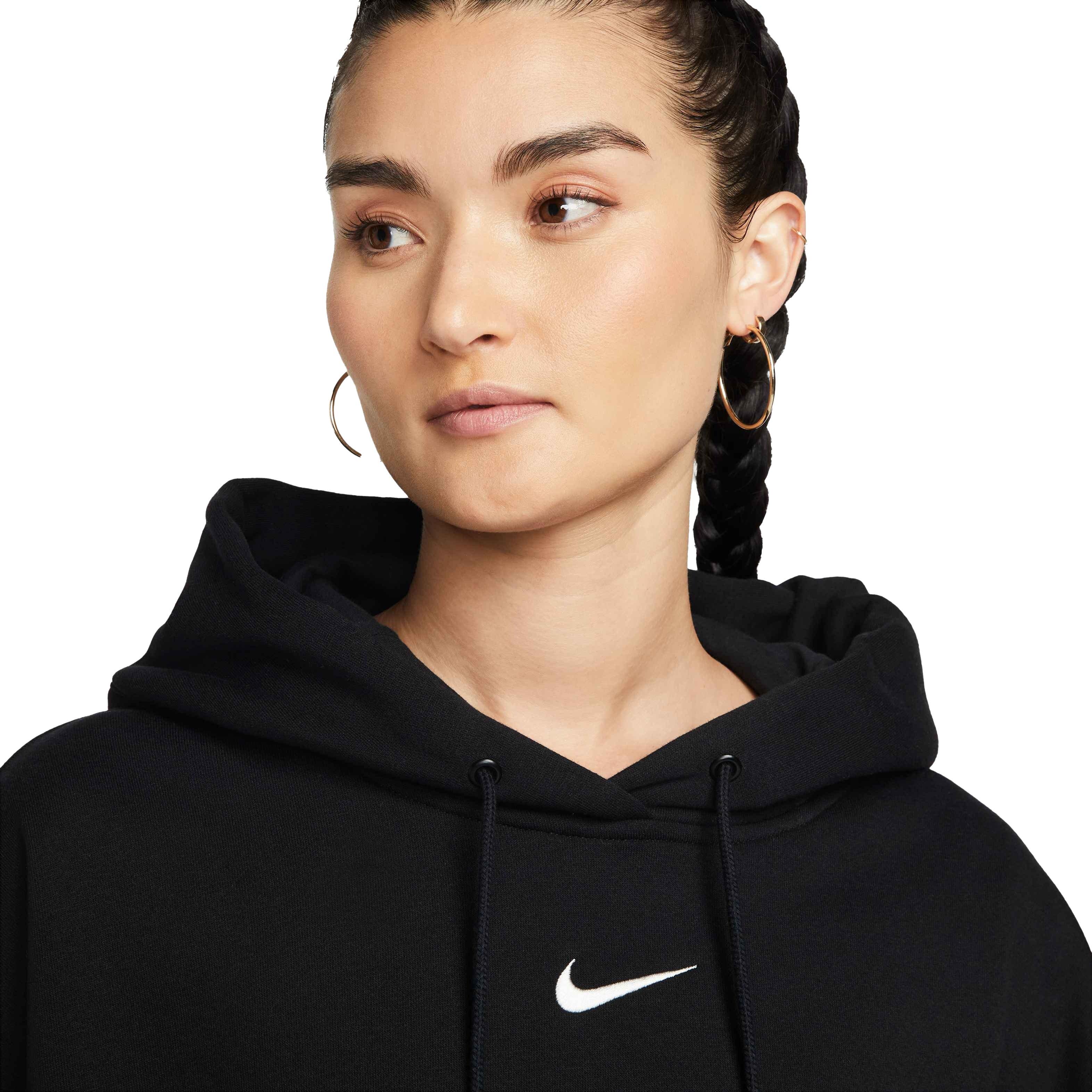 Nike Women's Sportswear Phoenix Fleece Over-Oversized Pullover Hoodie - BLACK Thumbnail View 3