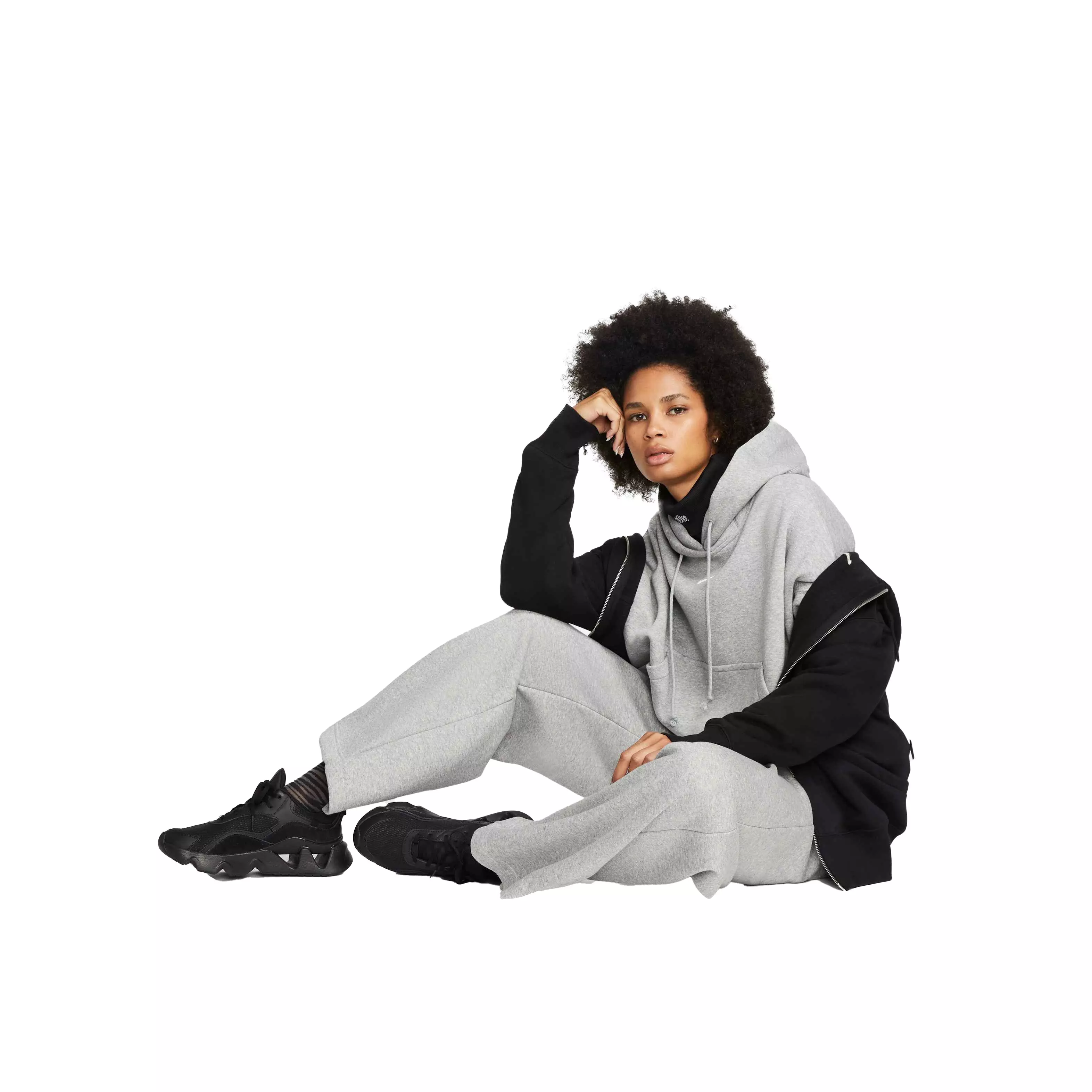 Nike Women's Sportswear Phoenix Fleece Over-Oversized Pullover Hoodie - GREY