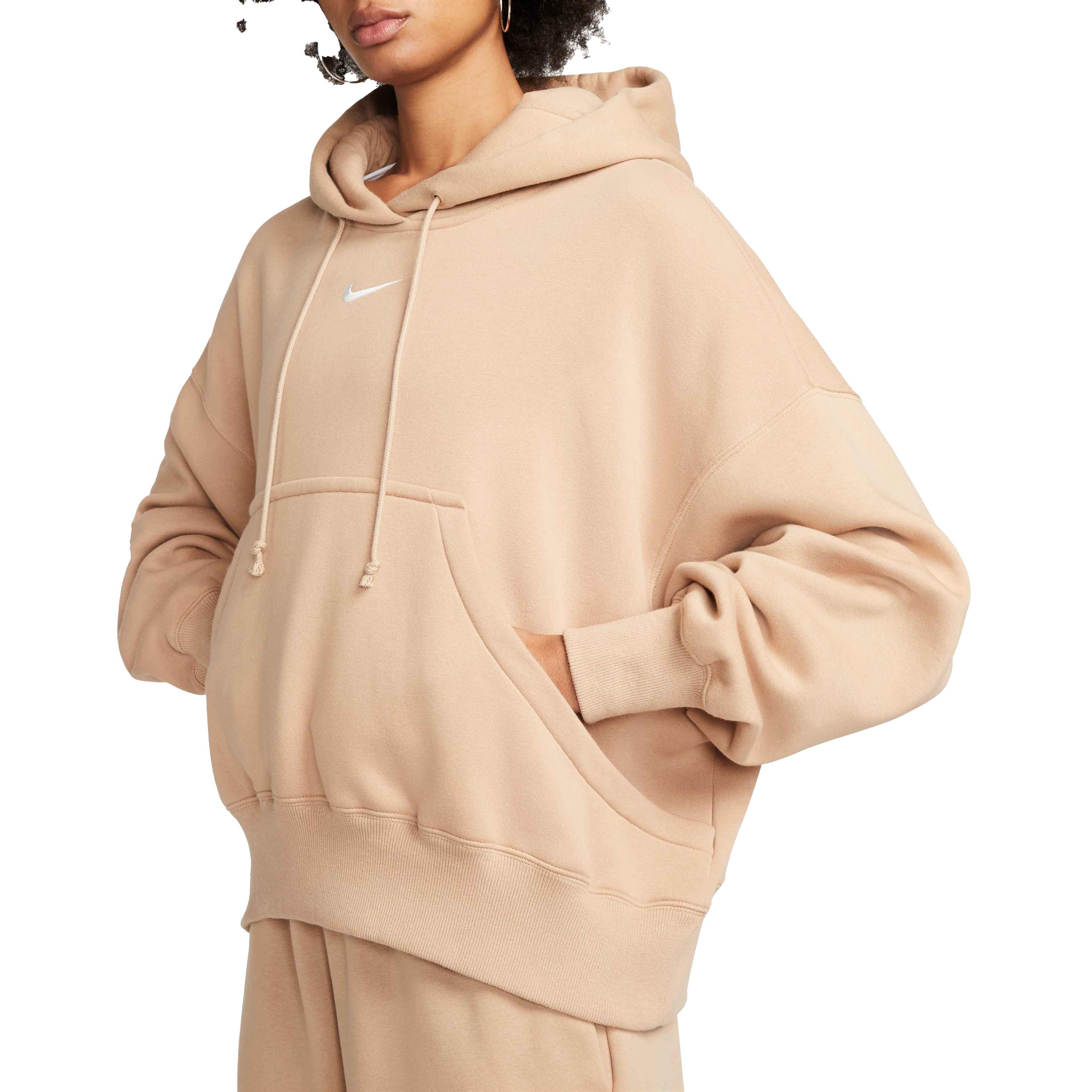 Nike Women's Sportswear Phoenix Fleece Over-Oversized Pullover Hoodie - BROWN Thumbnail View 4