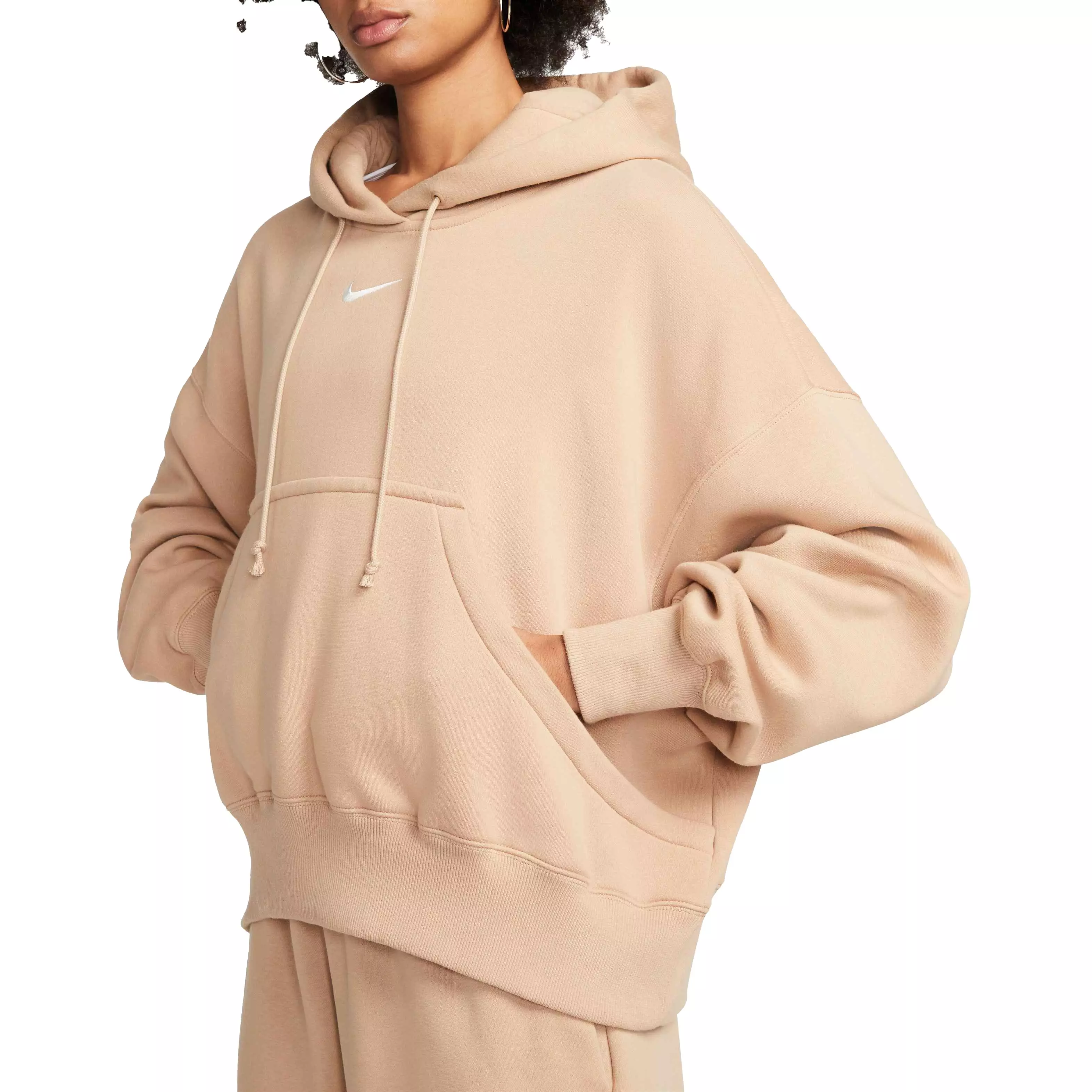 Nike Women's Sportswear Phoenix Fleece Over-Oversized Pullover Hoodie - BROWN