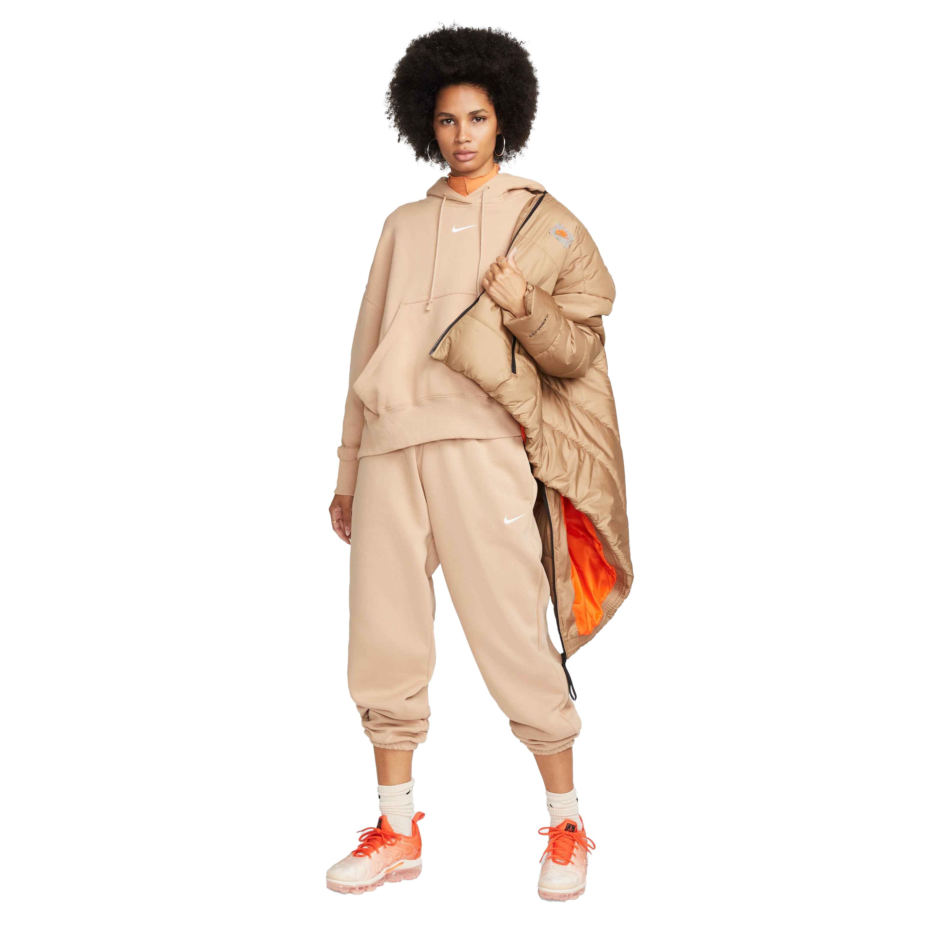 Nike Women's Sportswear Phoenix Fleece Over-Oversized Pullover Hoodie - BROWN Thumbnail View 8