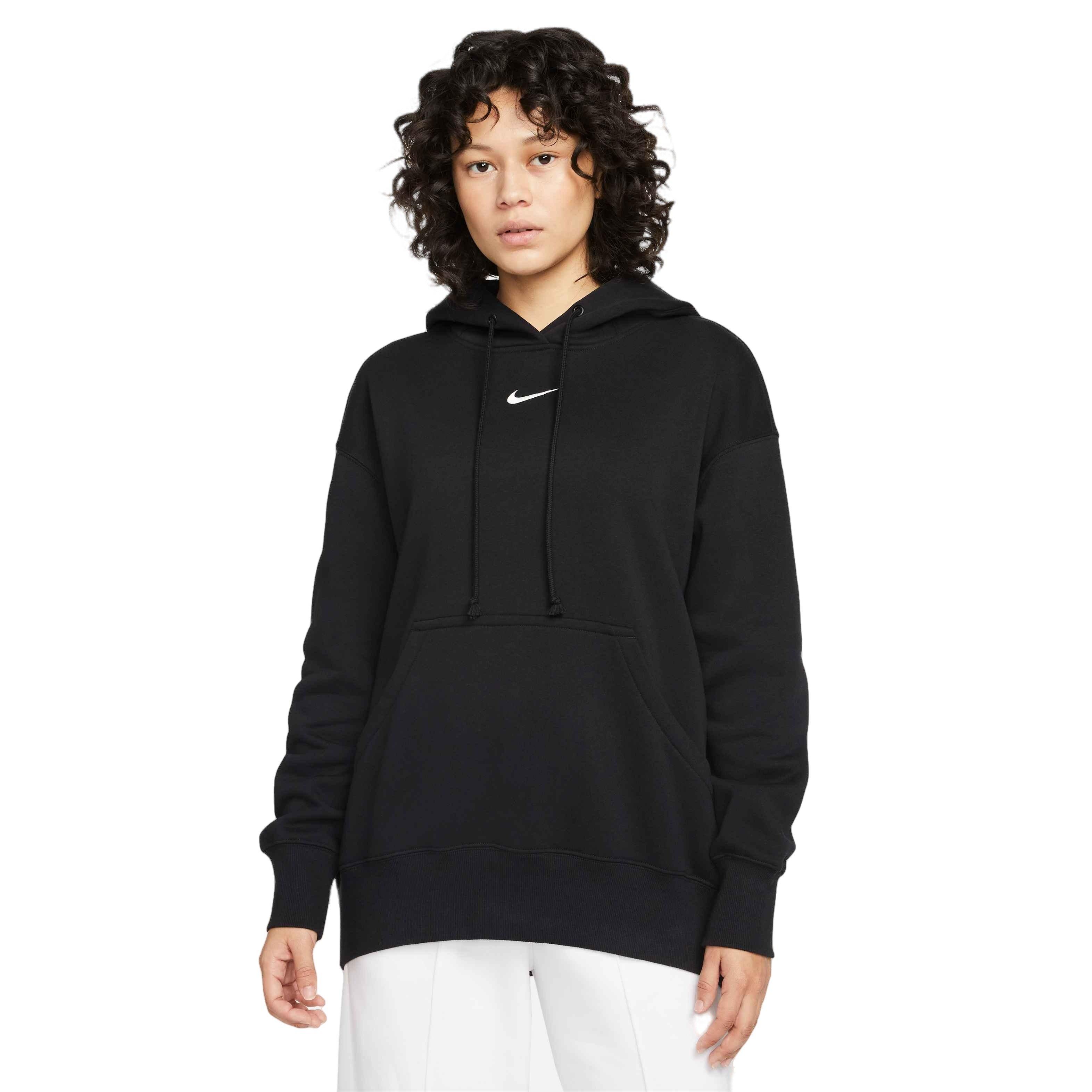 Nike Women's Sportswear Phoenix Oversized Fleece Pullover Hoodie - BLACK Thumbnail View 1