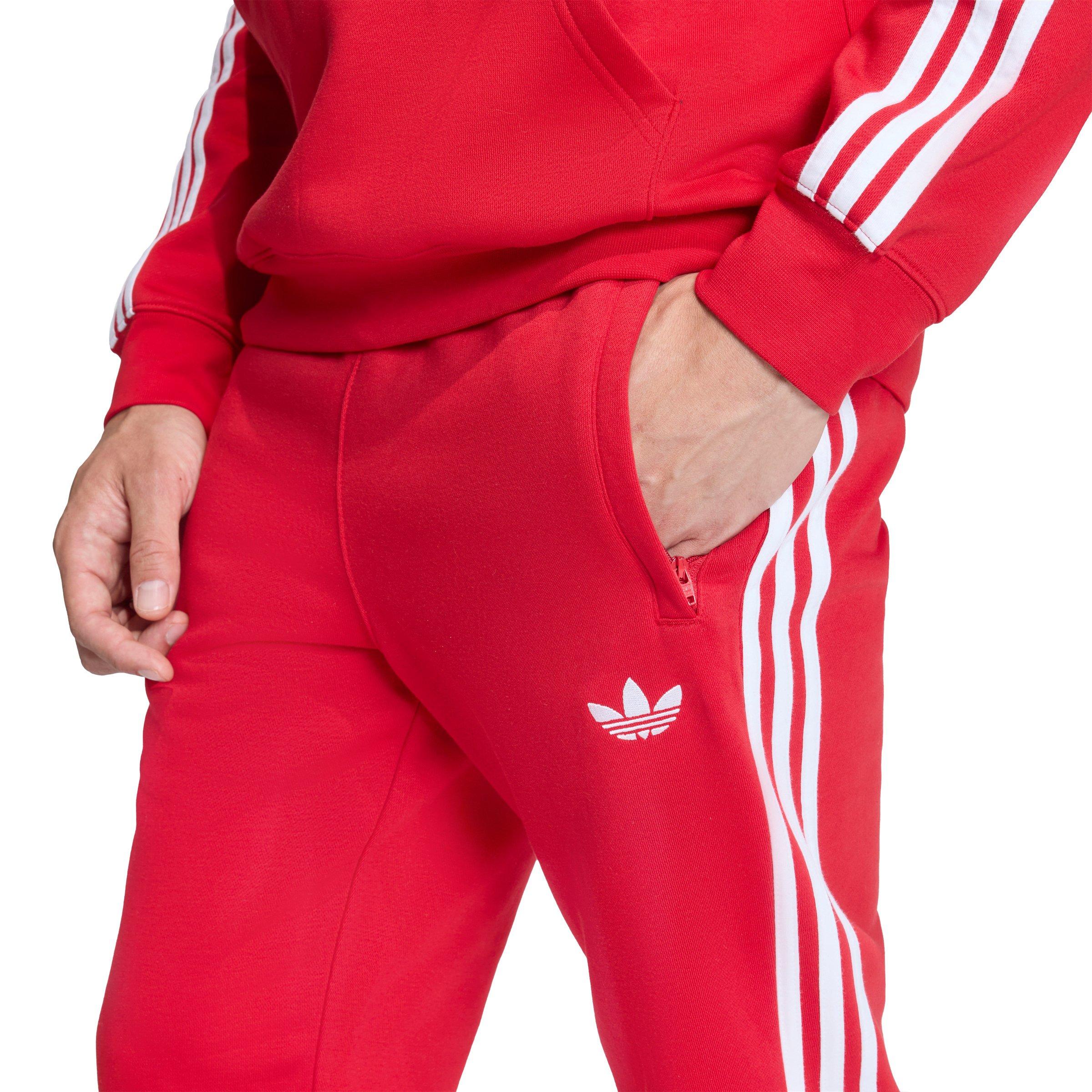 adidas Originals Men's 3-Stripes Sweatpants -Red - RED Thumbnail View 3