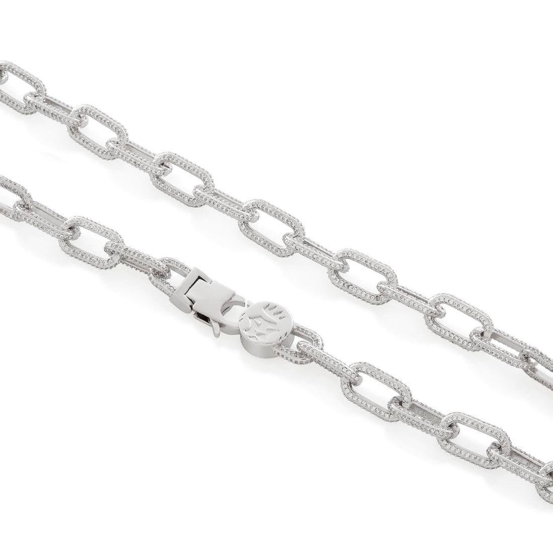 King Ice 5MM Iced Cable Link Chain - White Gold - WHITE GOLD
