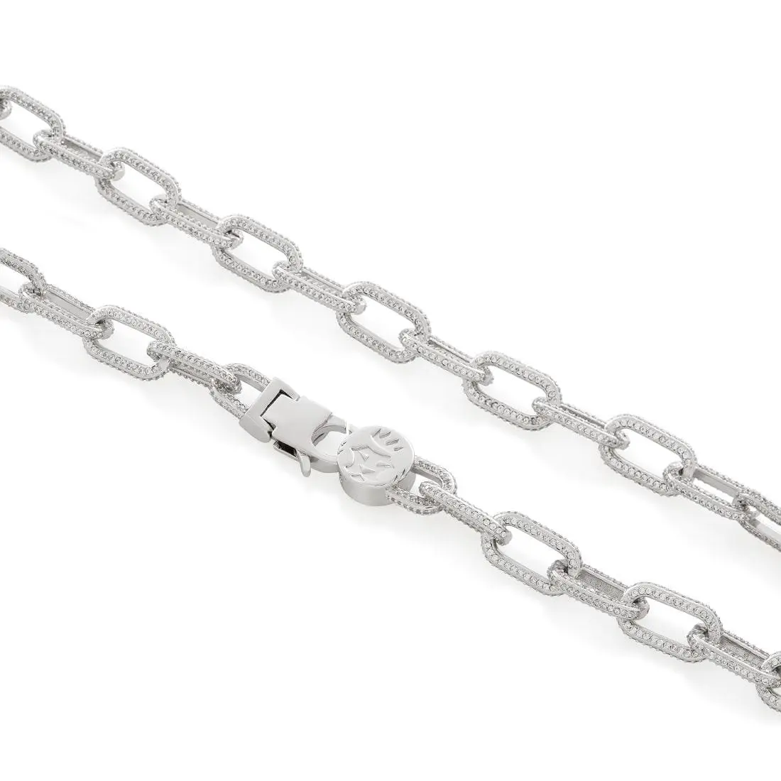 King Ice 5MM Iced Cable Link Chain - White Gold - WHITE GOLD