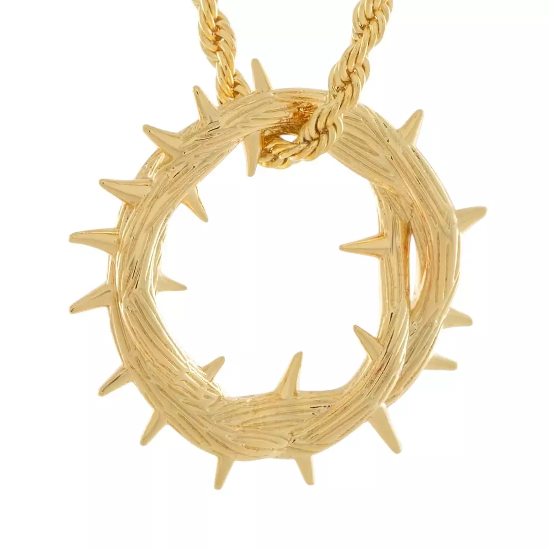 King Ice Crown of Thorns Necklace - Gold - GOLD