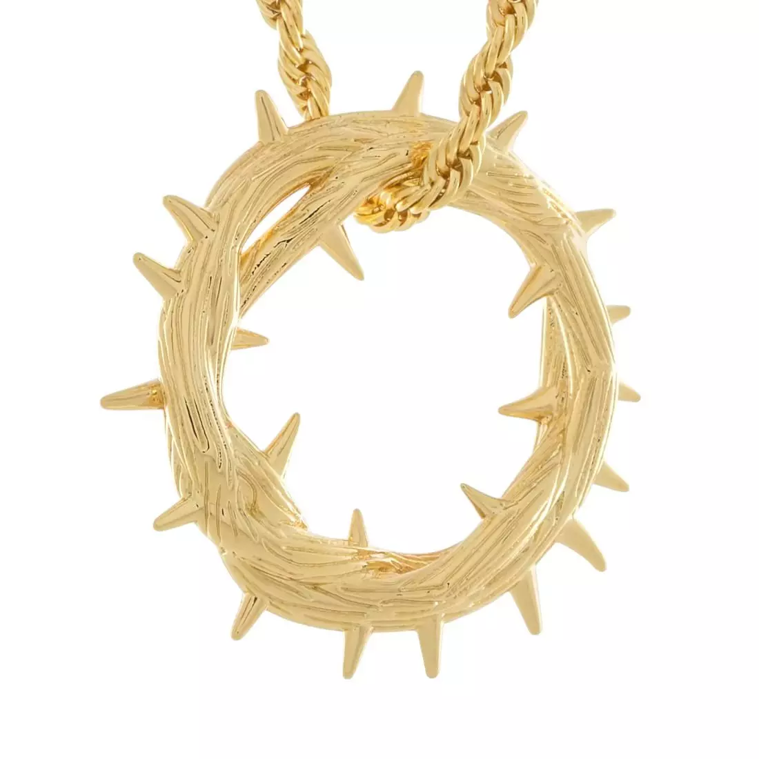King Ice Crown of Thorns Necklace - Gold - GOLD