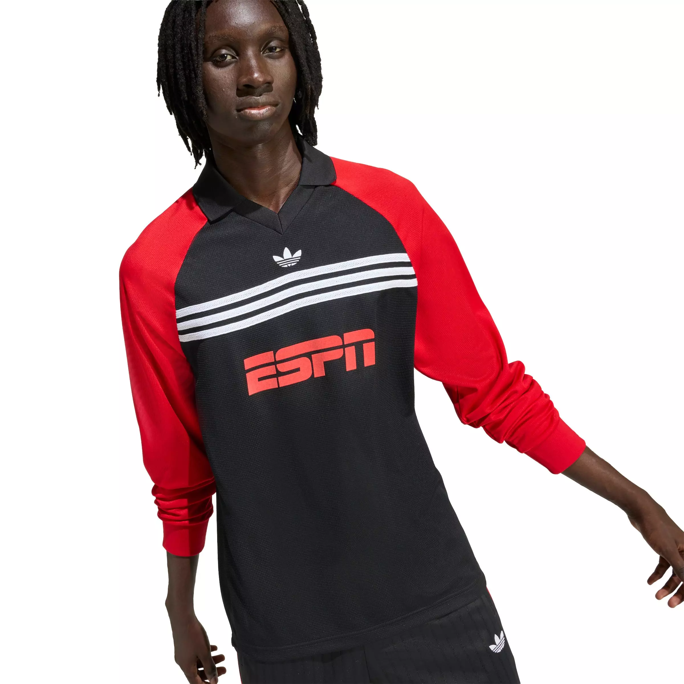 adidas Originals Men's Sponsored Archive Long-Sleeve Tee - Black/Red - BLACK/RED