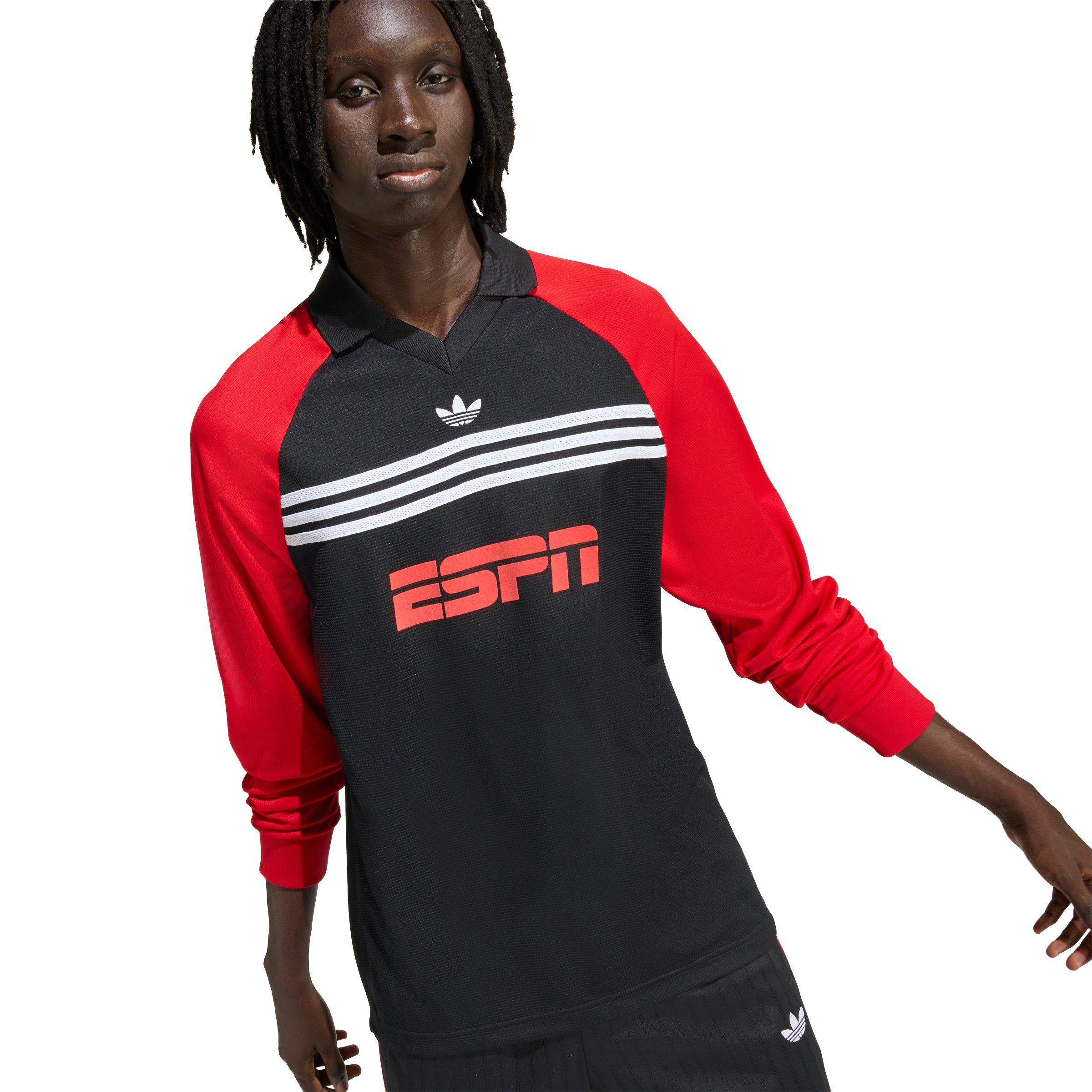 adidas Originals Men's Sponsored Archive Long-Sleeve Tee -Black/Red - BLACK/RED Thumbnail View 4