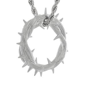 King Ice Crown of Thorns Necklace - White Gold - WHITE GOLD