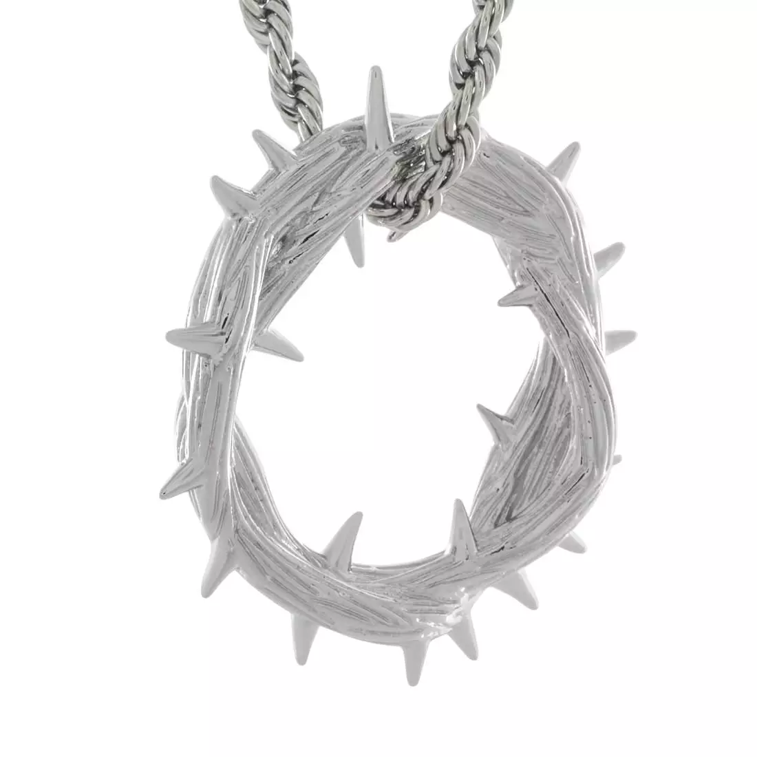 King Ice Crown of Thorns Necklace - White Gold - WHITE GOLD