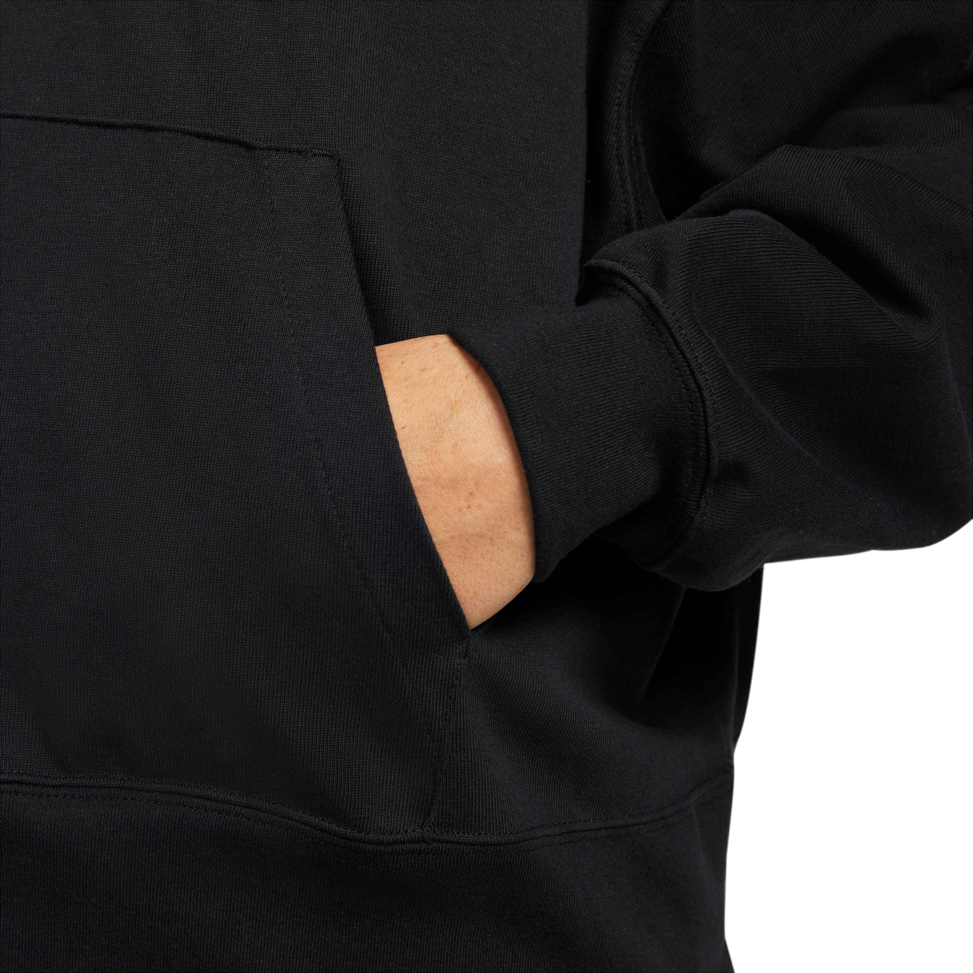 Nike Women's Sportswear Jersey Pullover Oversized Hoodie - BLACK Thumbnail View 4