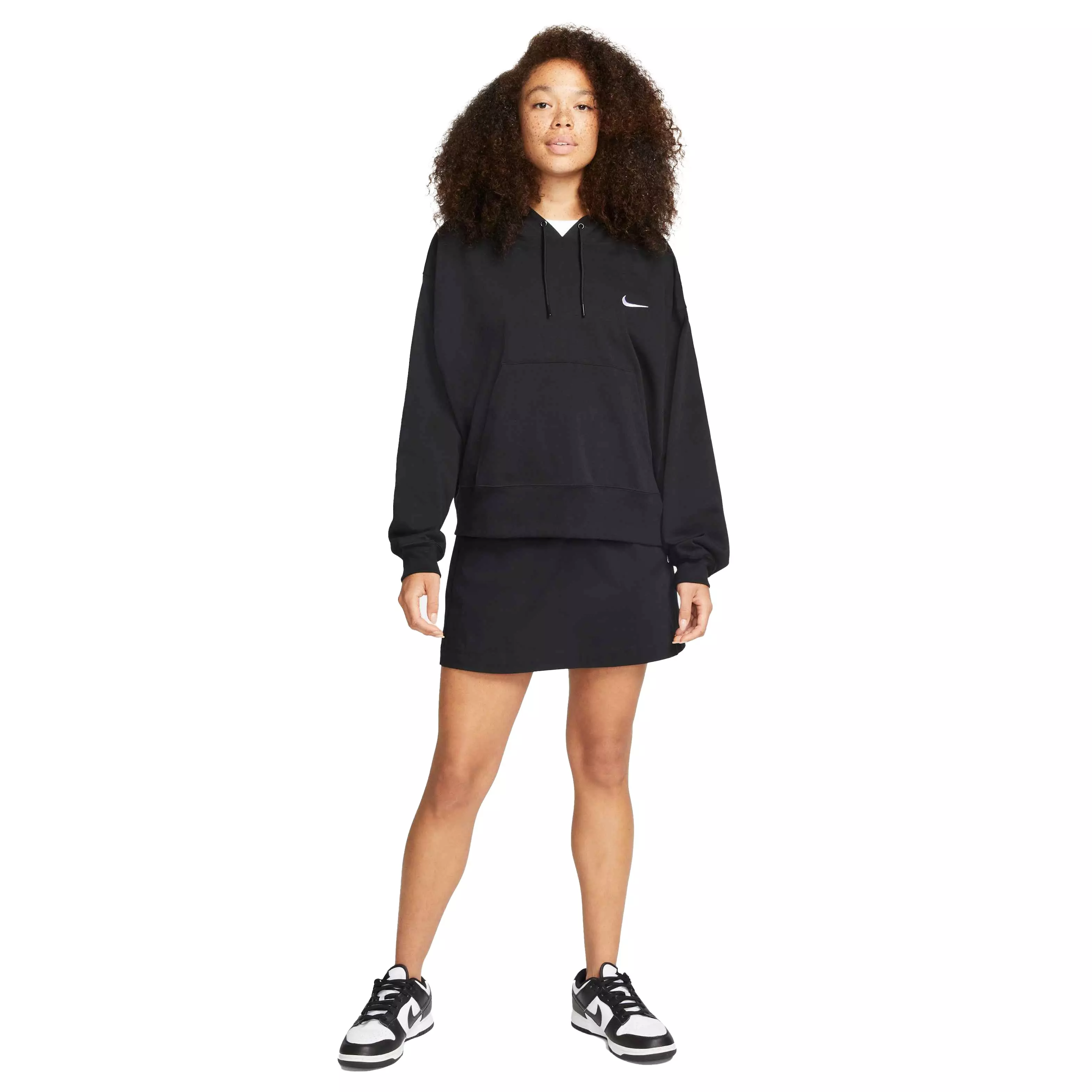 Nike Women's Sportswear Jersey Pullover Oversized Hoodie - BLACK