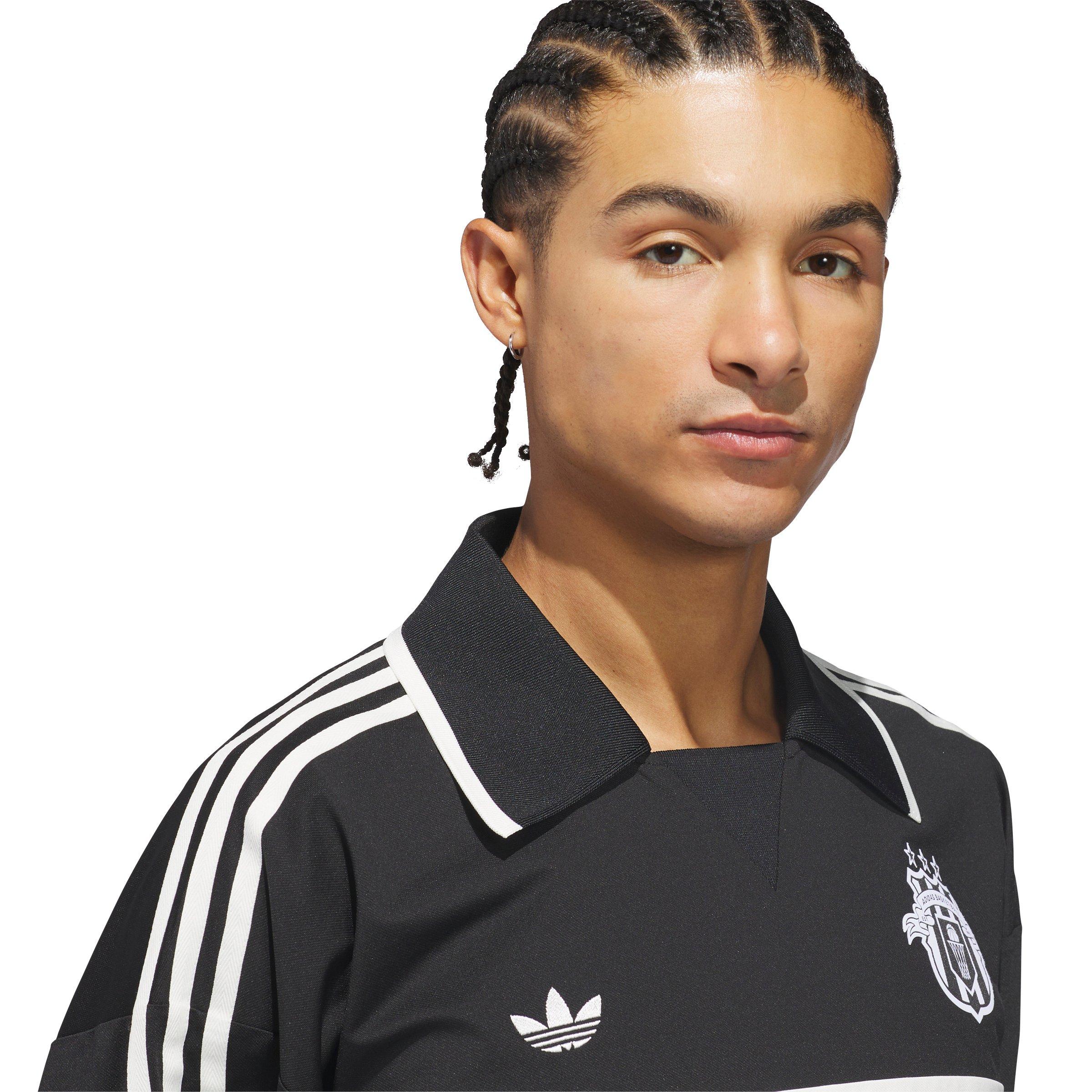 adidas Originals Adult Basketball Courtside Polo Shirt -Black - BLACK Thumbnail View 3