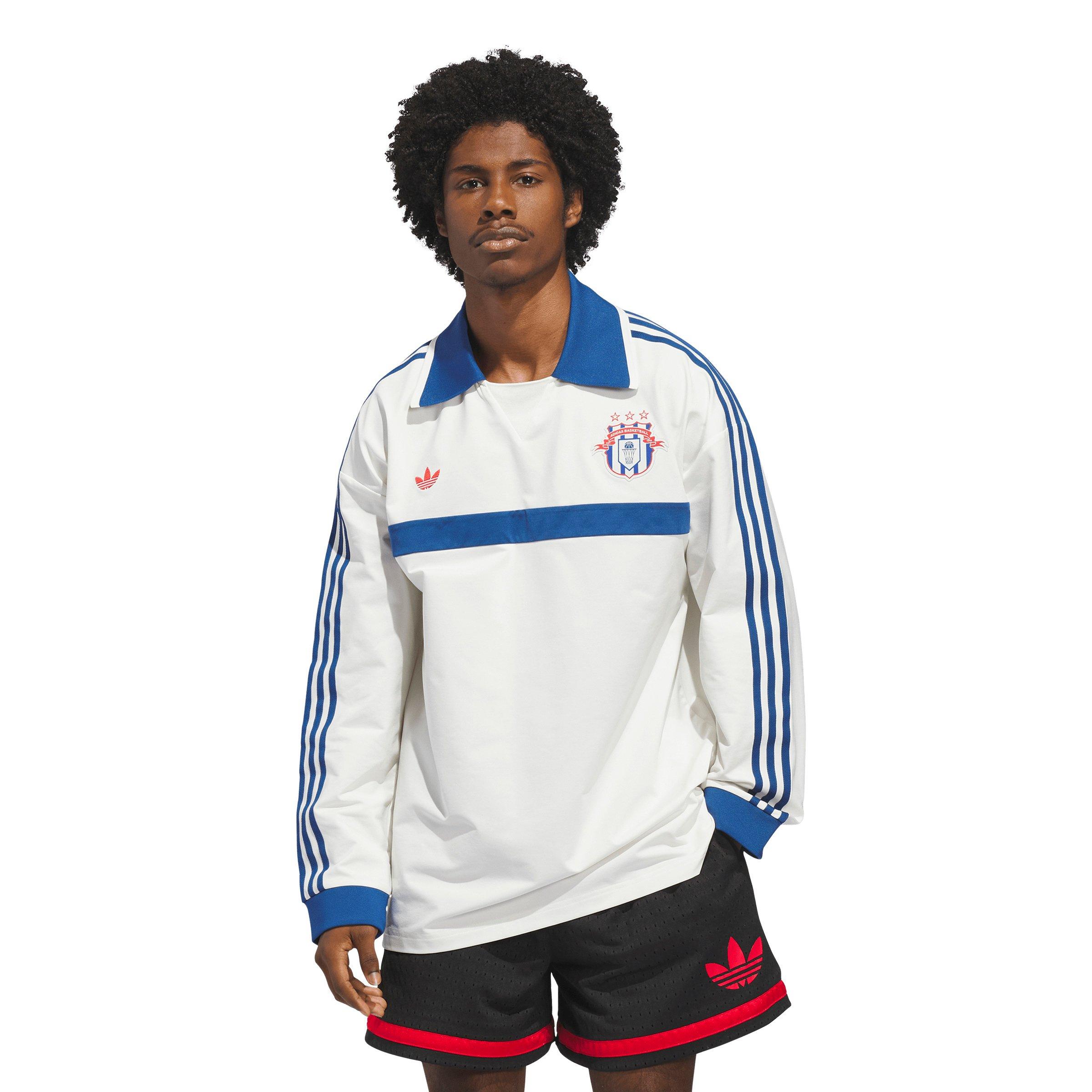 adidas Originals Adult Basketball Courtside Polo Shirt -Cream - CREAM Thumbnail View 1