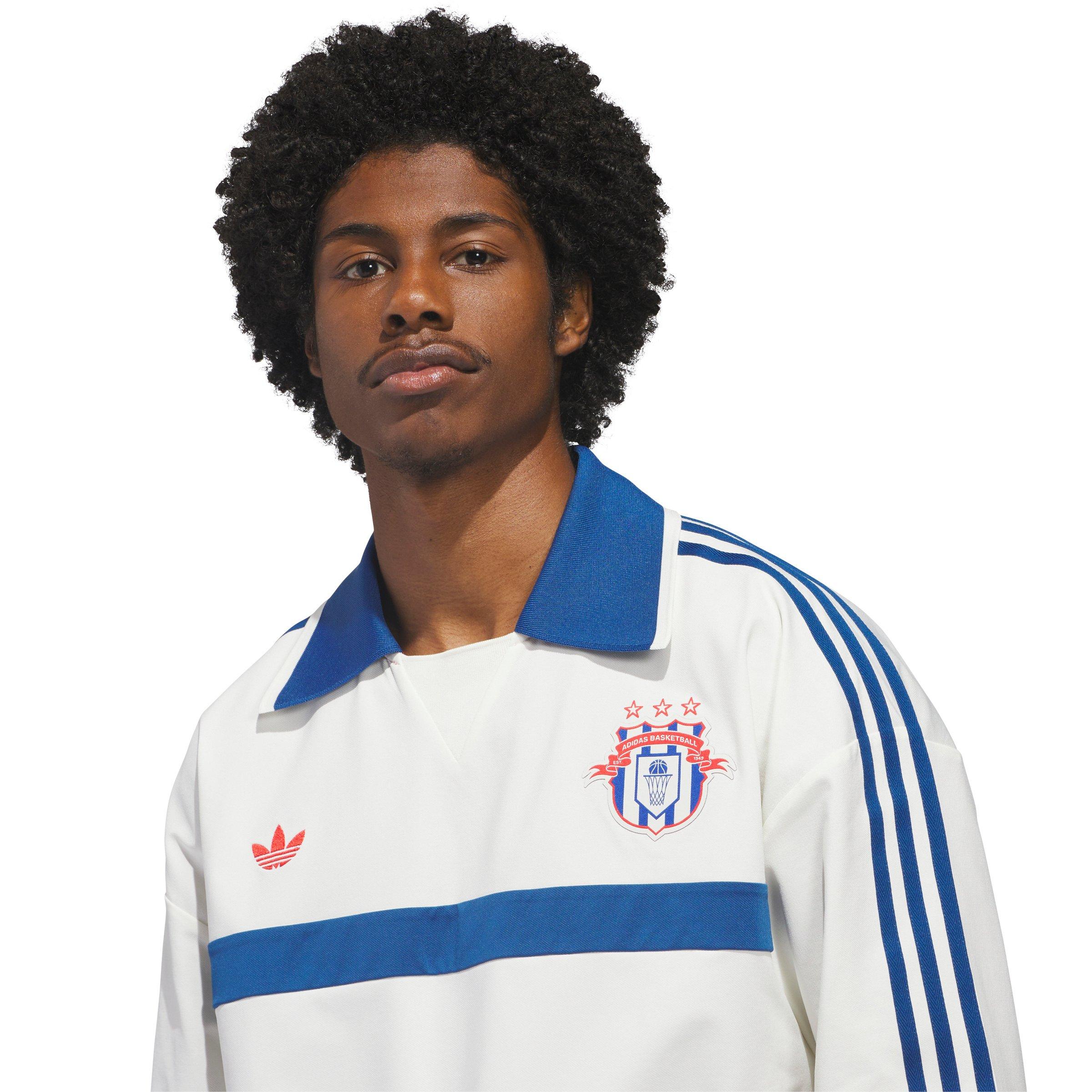 adidas Originals Adult Basketball Courtside Polo Shirt -Cream - CREAM Thumbnail View 3