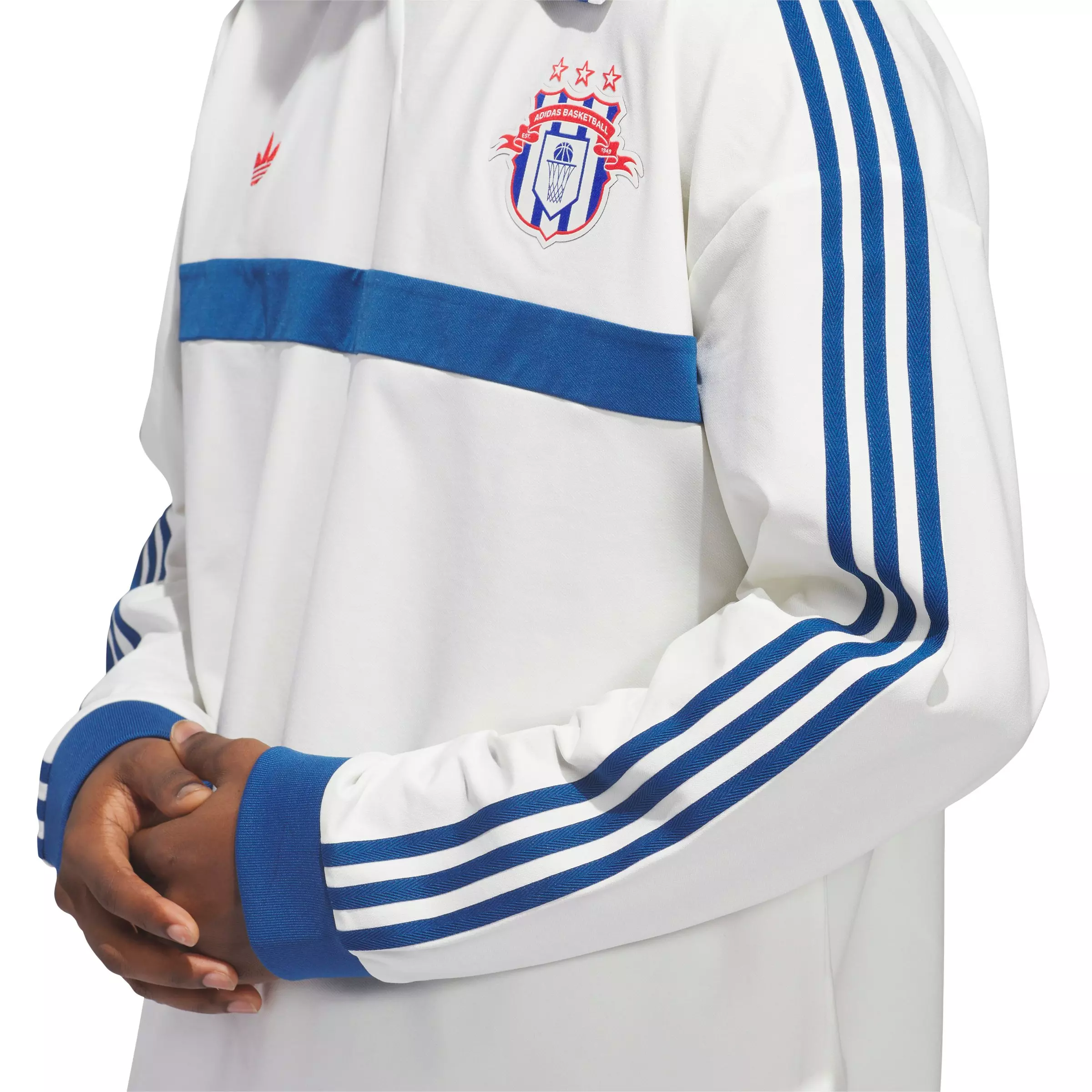 adidas Originals Adult Basketball Courtside Polo Shirt - Cream - CREAM