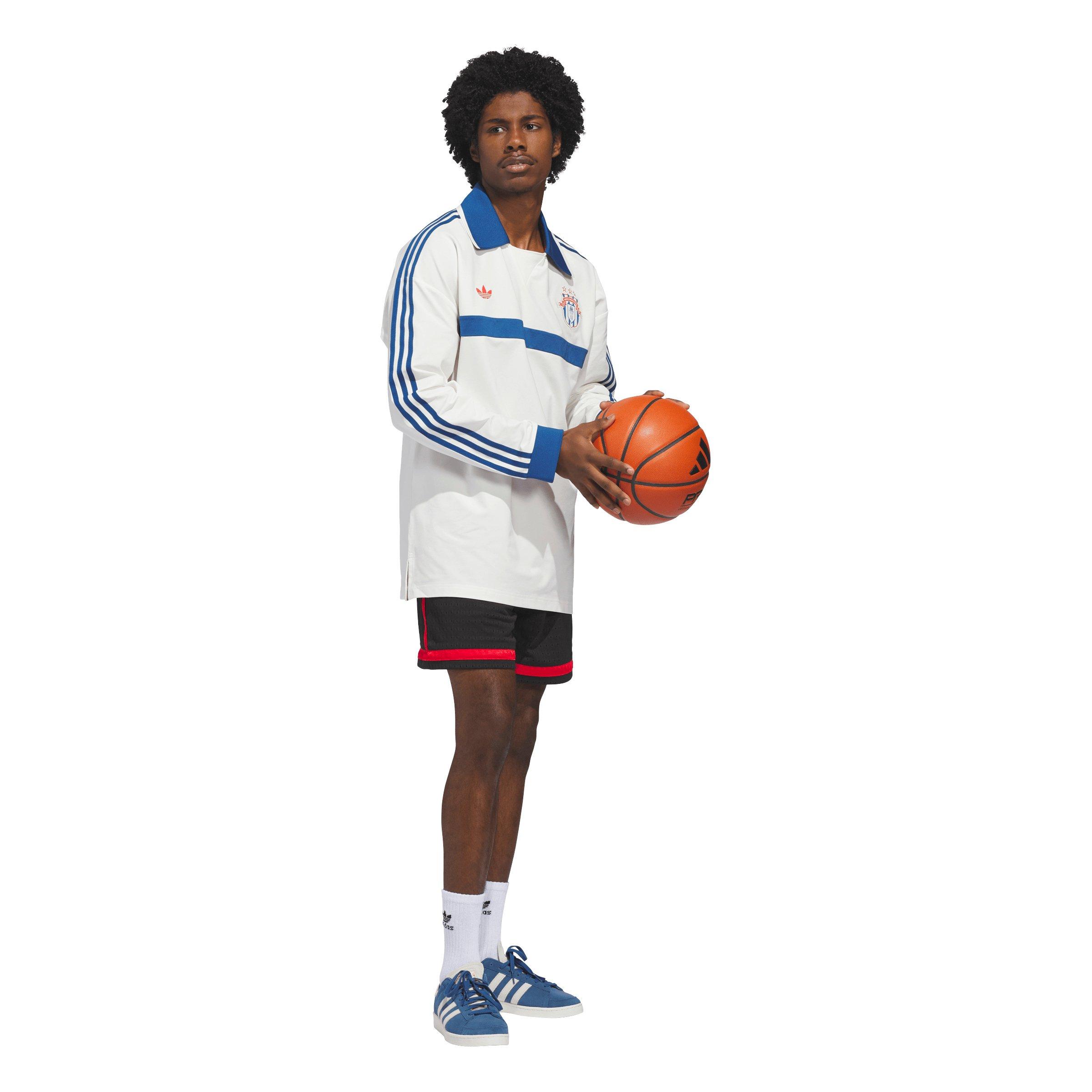 adidas Originals Adult Basketball Courtside Polo Shirt -Cream - CREAM Thumbnail View 5