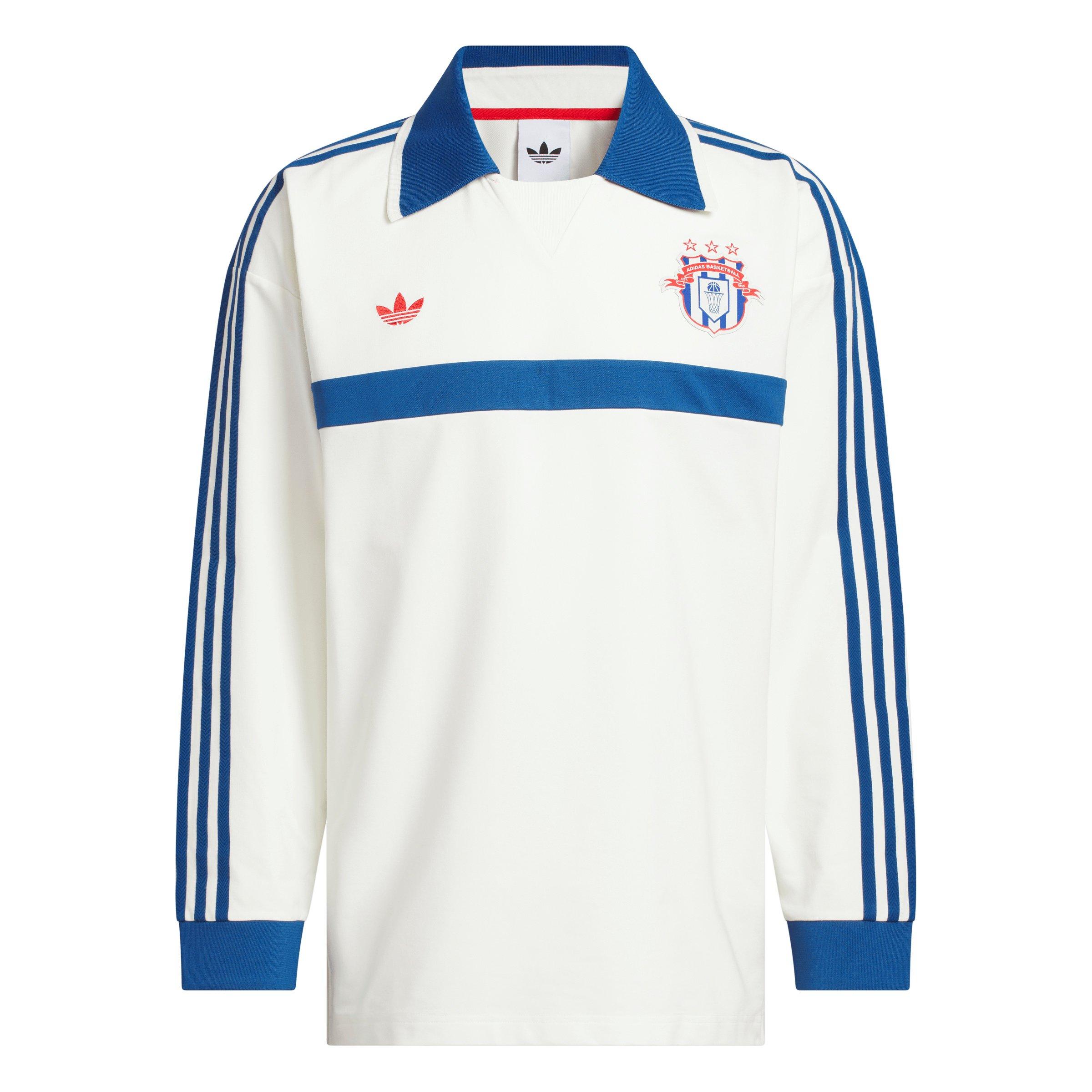 adidas Originals Adult Basketball Courtside Polo Shirt -Cream - CREAM Thumbnail View 6