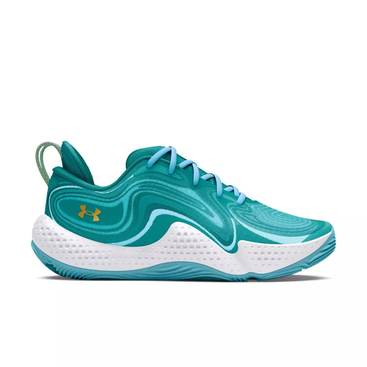 Under Armour Spawn 6 UAA "Circuit Teal/Sky Blue/White" Unisex Basketball Shoe - TEAL/BLUE/WHITE