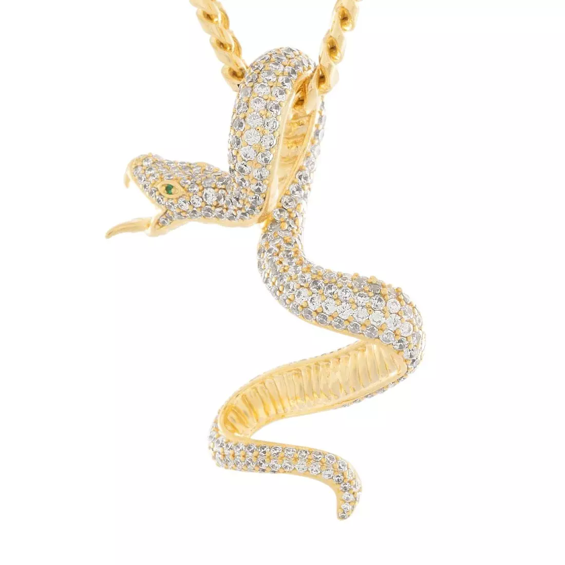 King Ice Pit Viper Necklace - Gold - GOLD