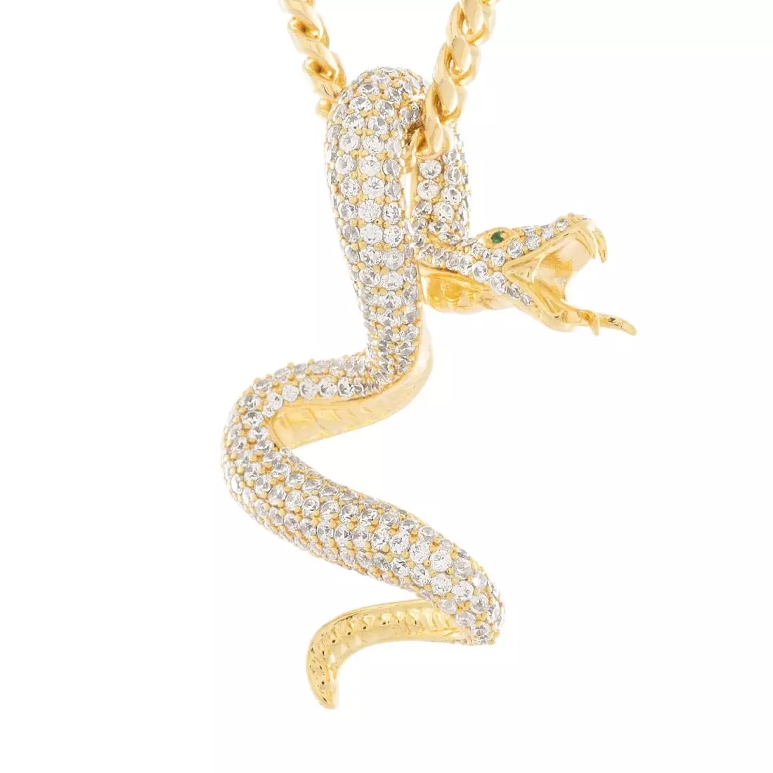 King Ice Pit Viper Necklace - Gold - GOLD