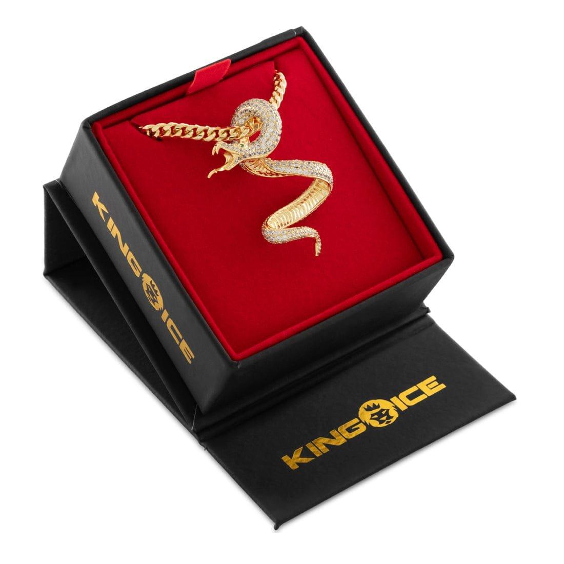 King Ice Pit Viper Necklace - Gold - GOLD
