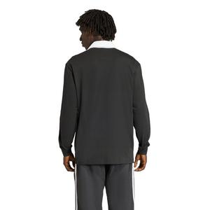 adidas Originals Men's 3-Stripes Rugby Long-Sleeve Polo -Black