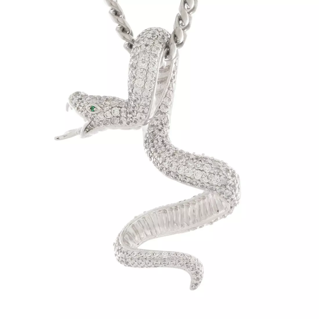 King Ice Pit Viper Necklace - White Gold - WHITE GOLD
