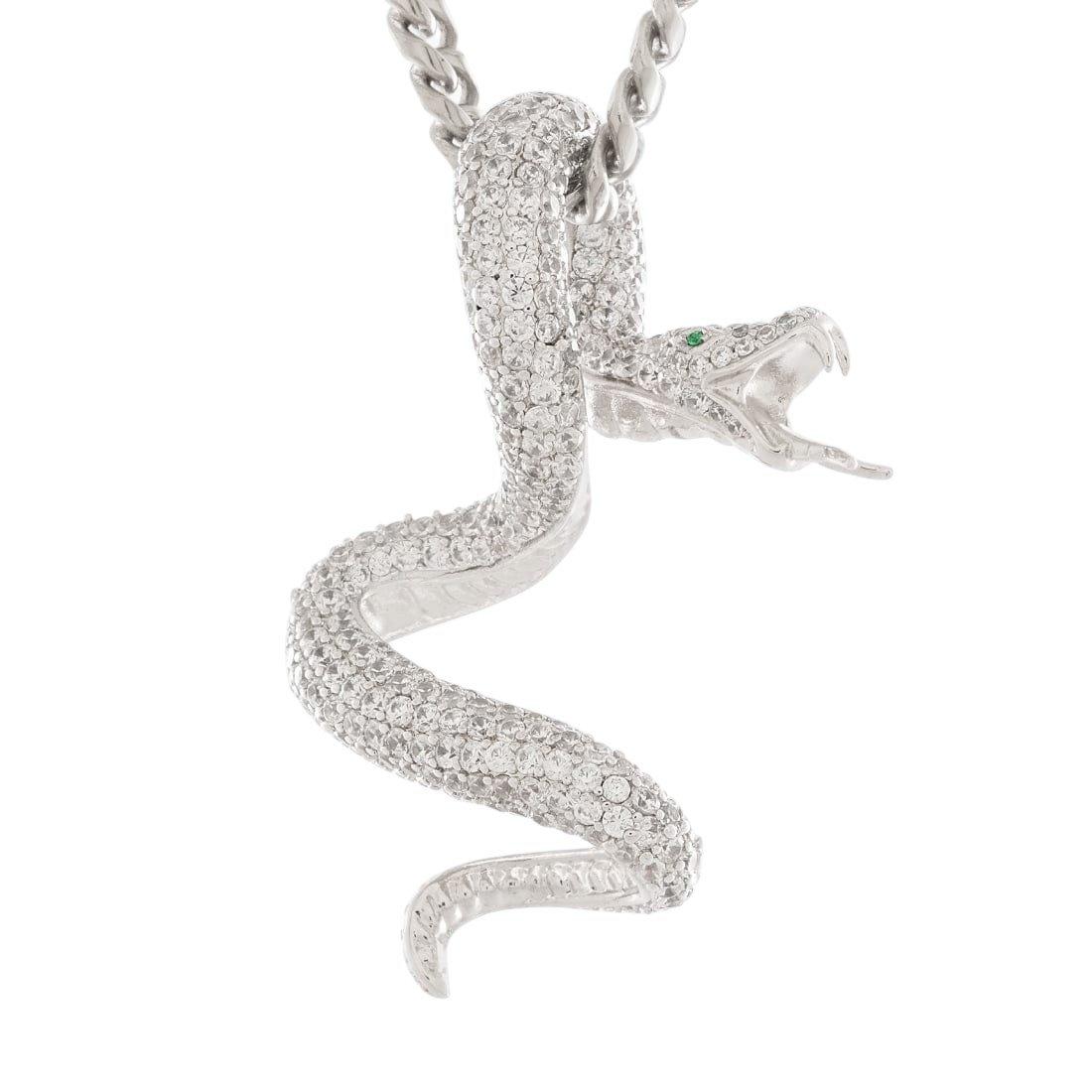 King Ice Pit Viper Necklace - White Gold - WHITE GOLD