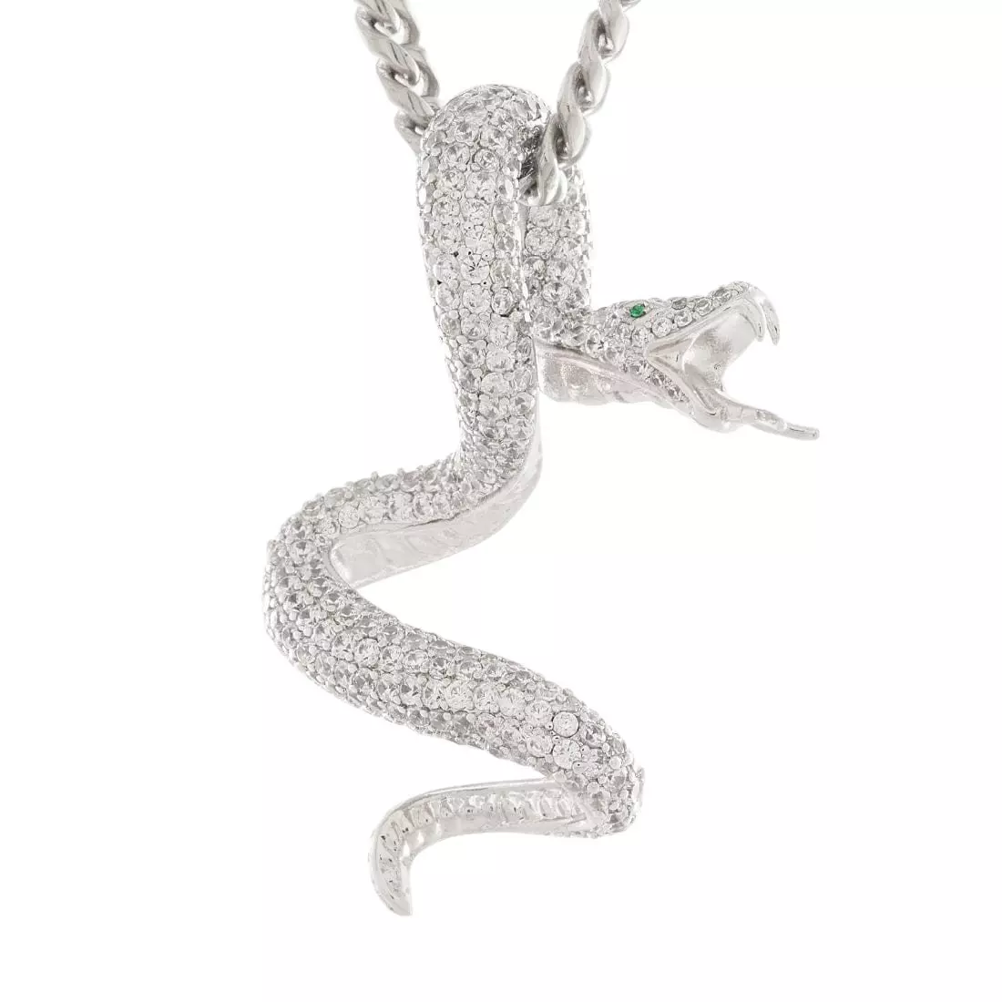 King Ice Pit Viper Necklace - White Gold - WHITE GOLD