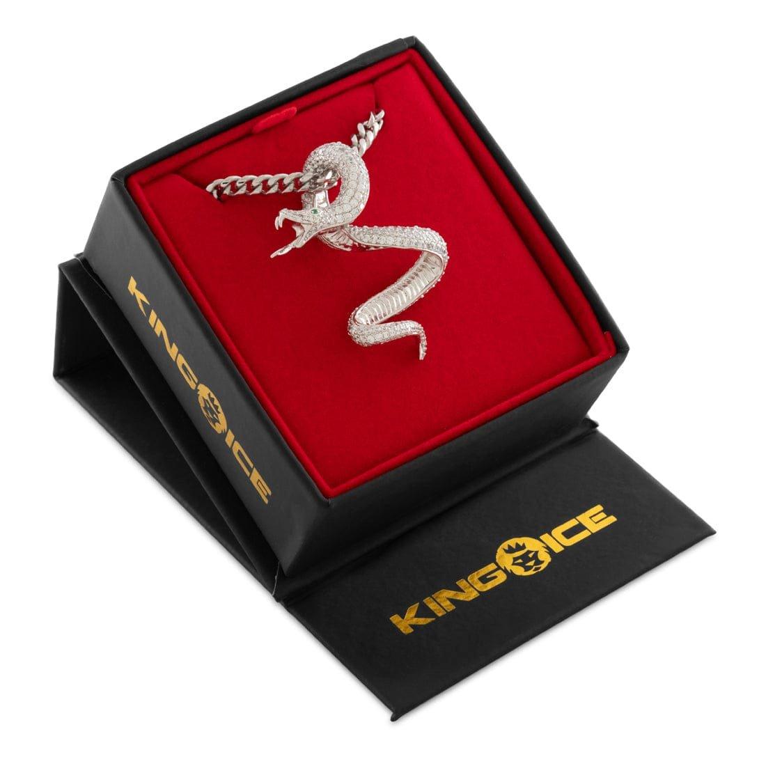 King Ice Pit Viper Necklace - White Gold - WHITE GOLD