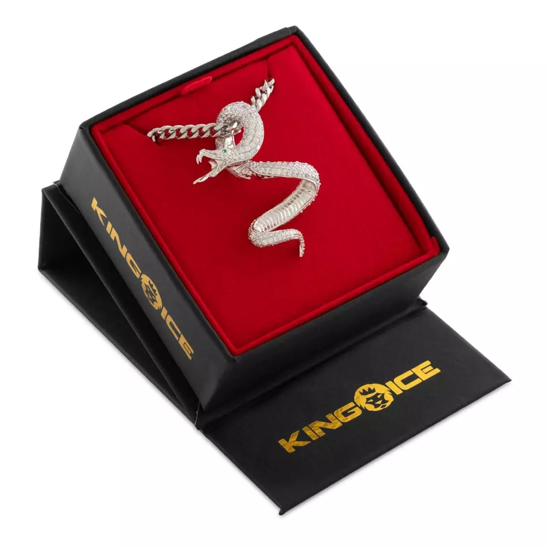King Ice Pit Viper Necklace - White Gold - WHITE GOLD
