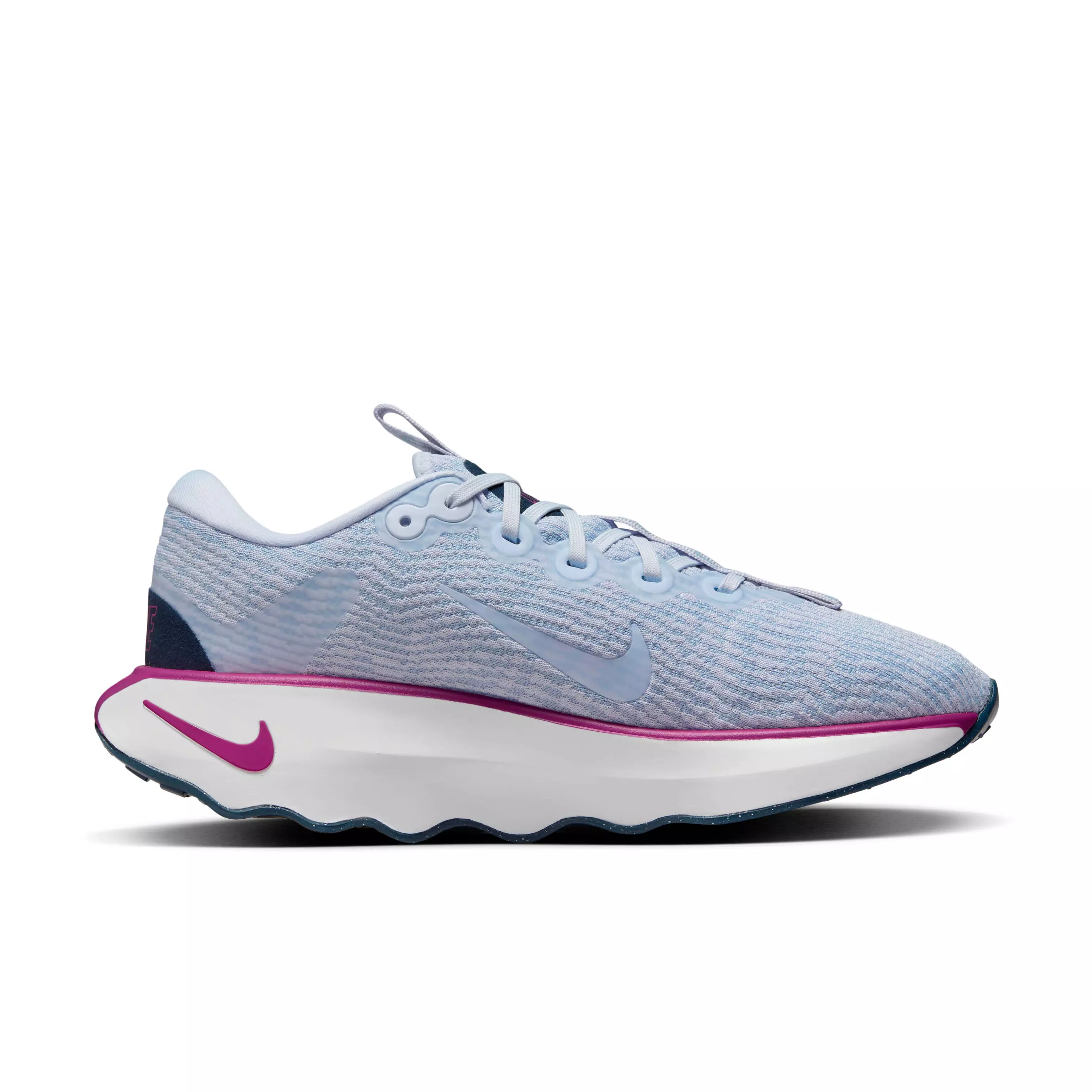 Nike Motiva "Football Grey/Hot Fuchsia/Armory Navy/Football Grey" Women's Walking Shoe - GREY/FUCHSIA/NAVY/GREY