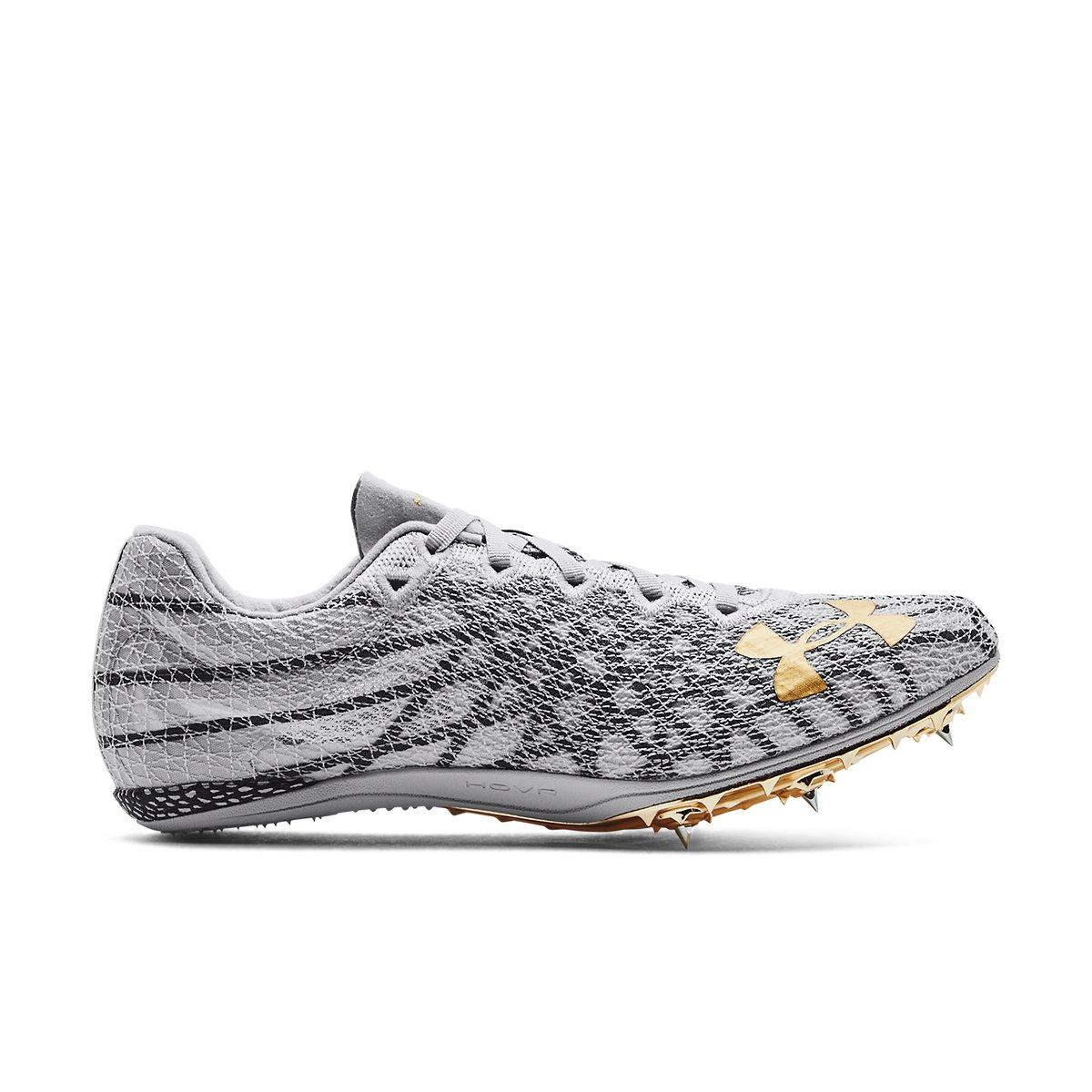 Under Armour HOVR Miler Pro 3 "Halo Grey/ Pitch Grey/Metallic Victory Gold" Men's Track Spike - GREY Thumbnail View 1