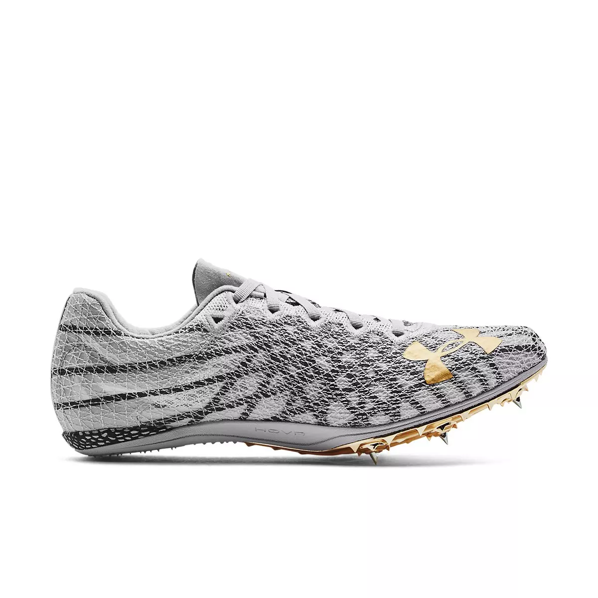 Under Armour HOVR Miler Pro 3 "Halo Grey/ Pitch Grey/Metallic Victory Gold" Men's Track Spike - GREY
