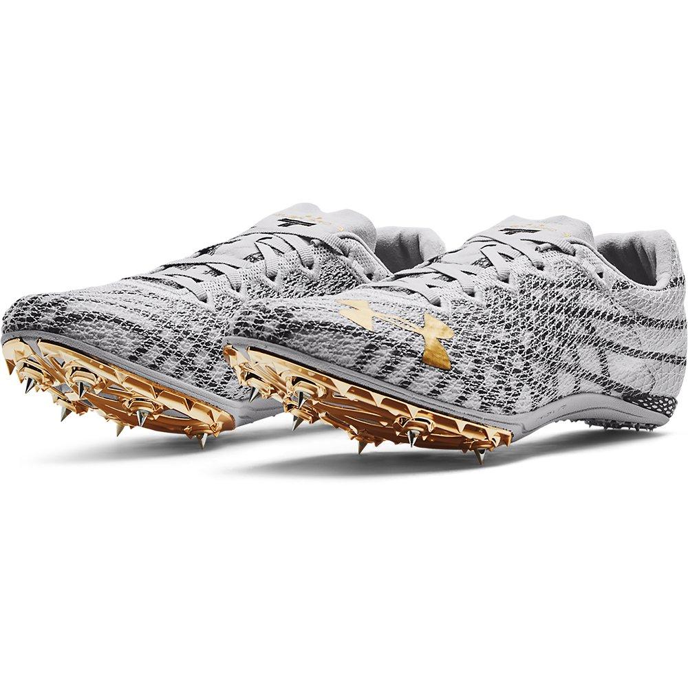 Under Armour HOVR Miler Pro 3 "Halo Grey/ Pitch Grey/Metallic Victory Gold" Men's Track Spike - GREY Thumbnail View 3