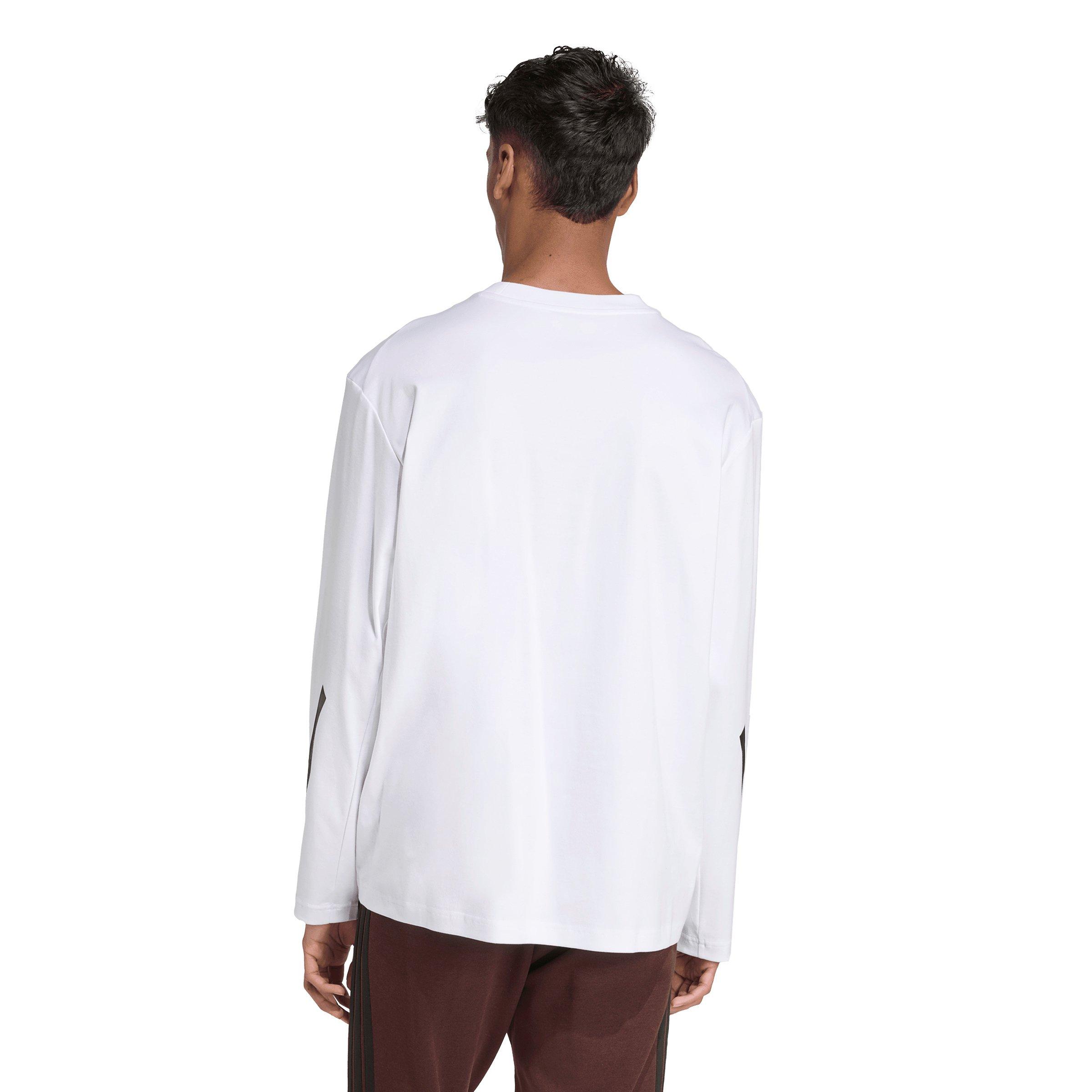 adidas Men's Sportswear Z.N.E. Long Sleeve Tee - White/Black - WHITE/BLACK Thumbnail View 2