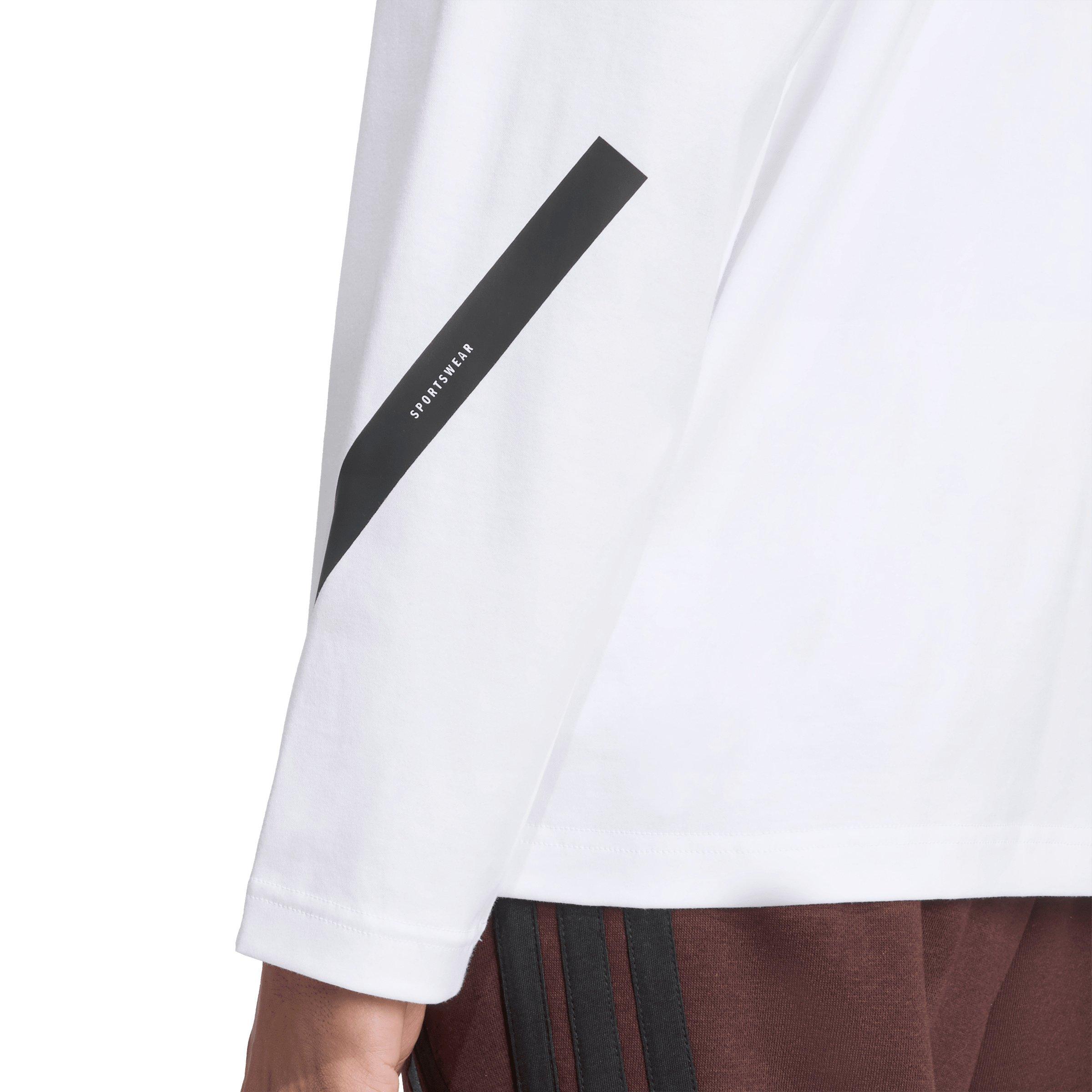adidas Men's Sportswear Z.N.E. Long Sleeve Tee - White/Black - WHITE/BLACK Thumbnail View 3