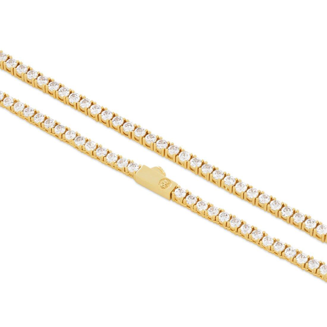 King Ice 3MM Tennis Chain - Gold - GOLD