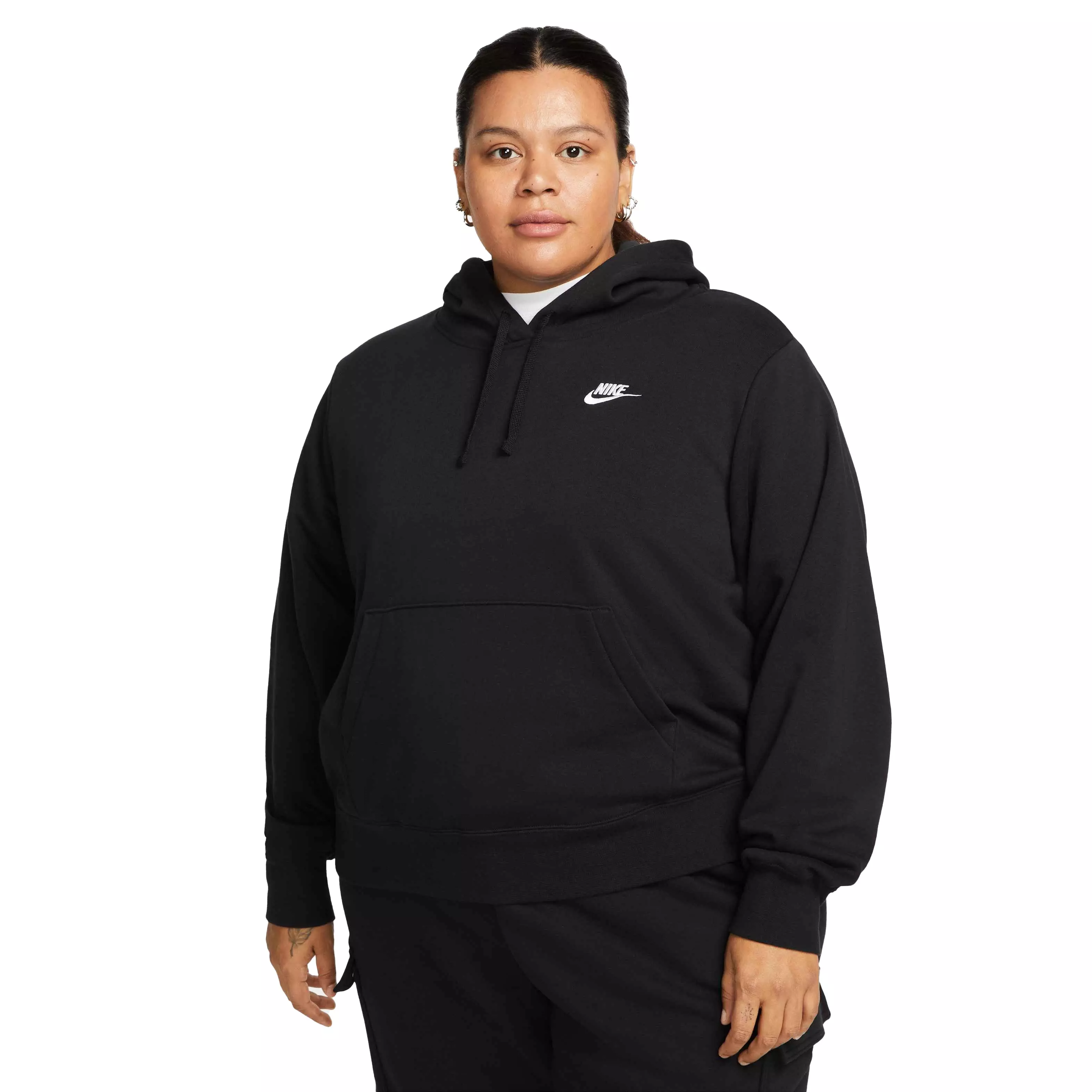 Nike Women's Sportswear Club Standard Fleece Pullover Hoodie - BLACK